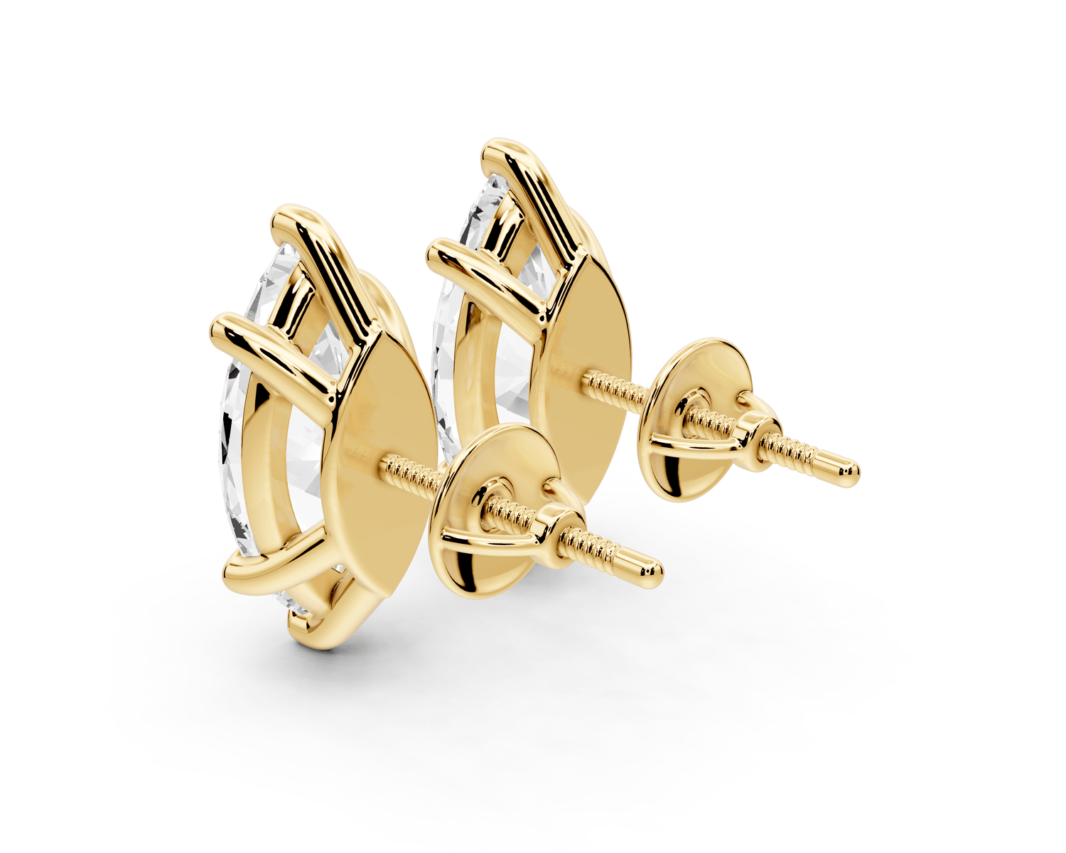 Este - 5ct 14k yellow gold Marquise - Cut Diamond Stud Earrings - Mr. Alex Jewelry