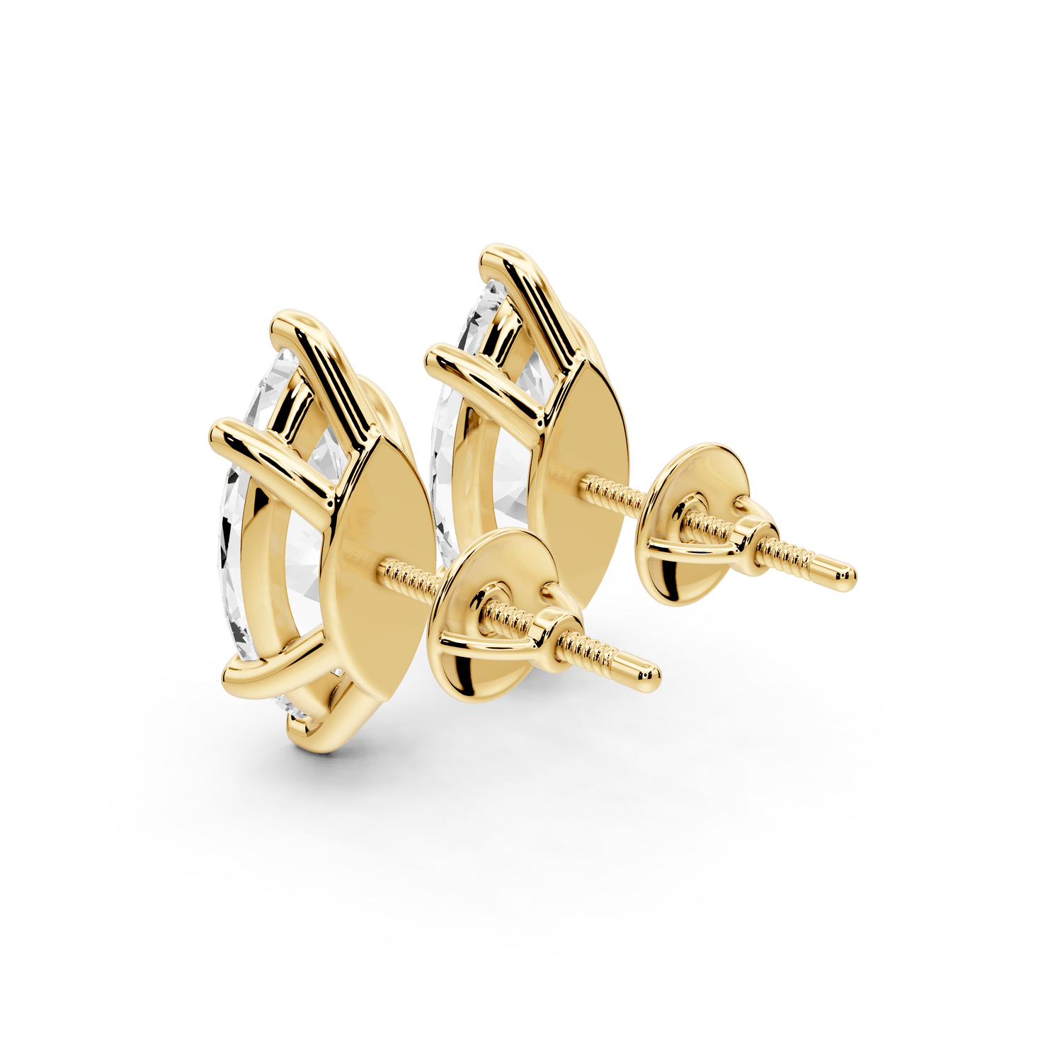 Este - 5ct 14k yellow gold Marquise - Cut Diamond Stud Earrings - Mr. Alex Jewelry