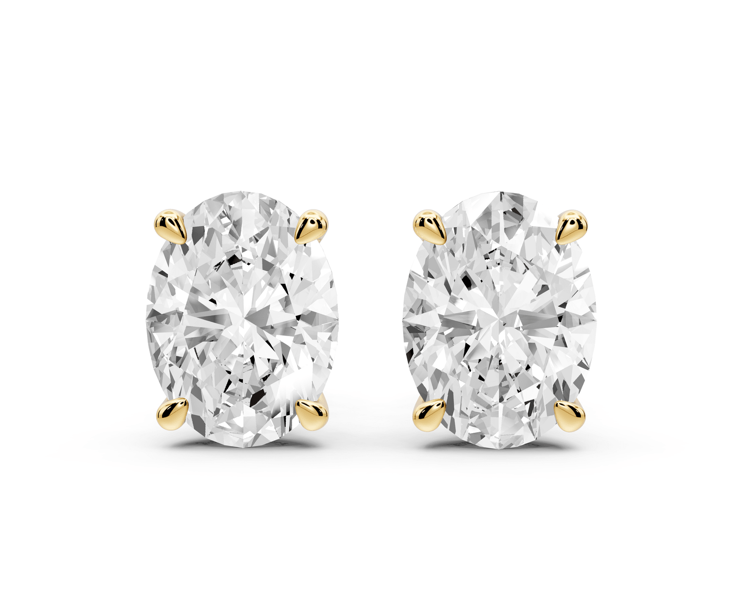 Este - 5ct 14k yellow gold Oval - Cut Diamond Stud Earrings - Mr. Alex Jewelry