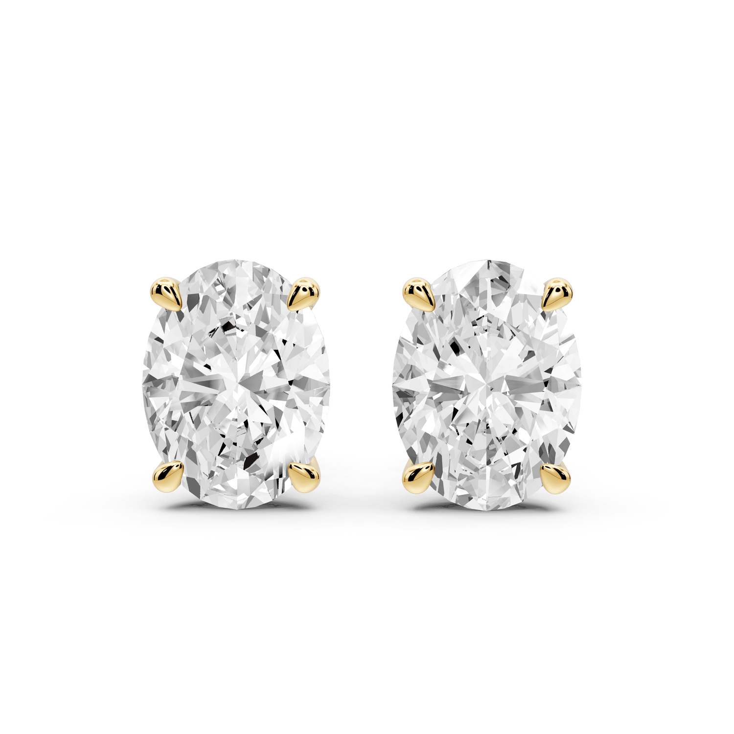 Este - 5ct 14k yellow gold Oval - Cut Diamond Stud Earrings - Mr. Alex Jewelry