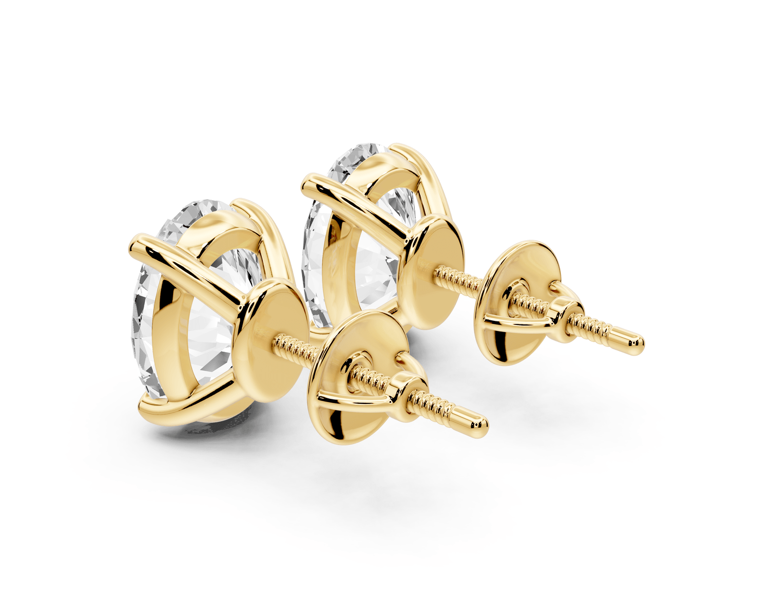 Este - 5ct 14k yellow gold Oval - Cut Diamond Stud Earrings - Mr. Alex Jewelry