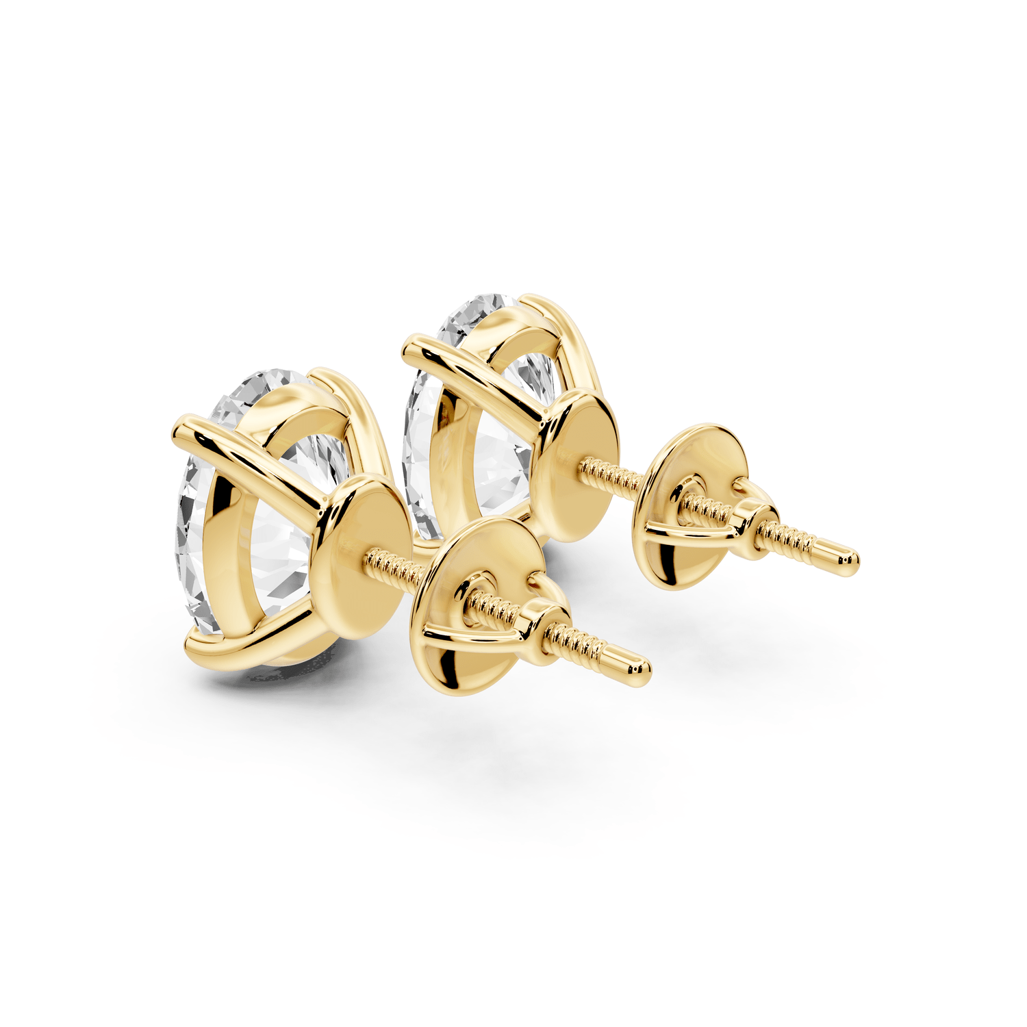 Este - 5ct 14k yellow gold Oval - Cut Diamond Stud Earrings - Mr. Alex Jewelry