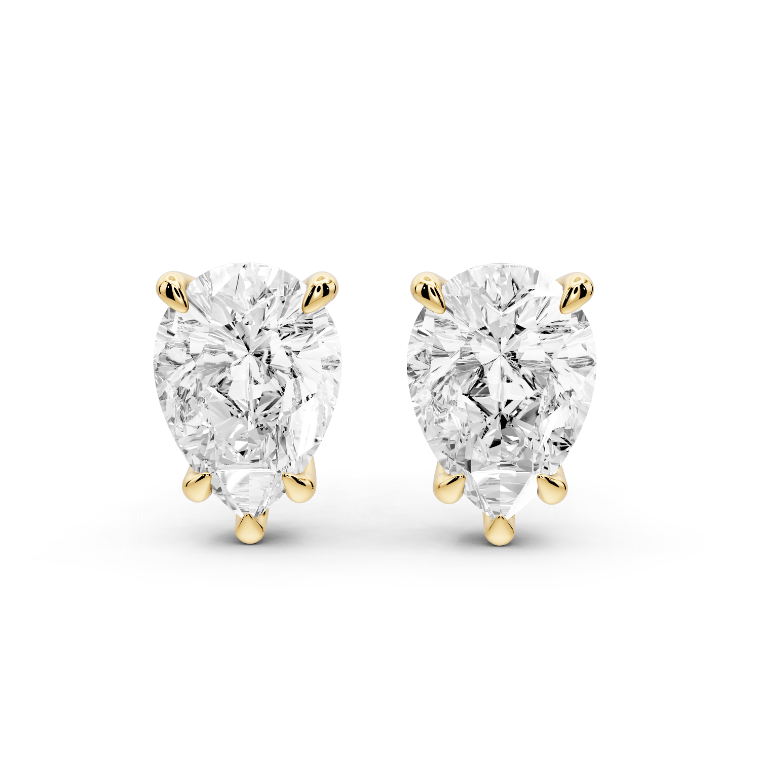 Este - 5ct 14k yellow gold Pear - Cut Diamond Stud Earrings - Mr. Alex Jewelry