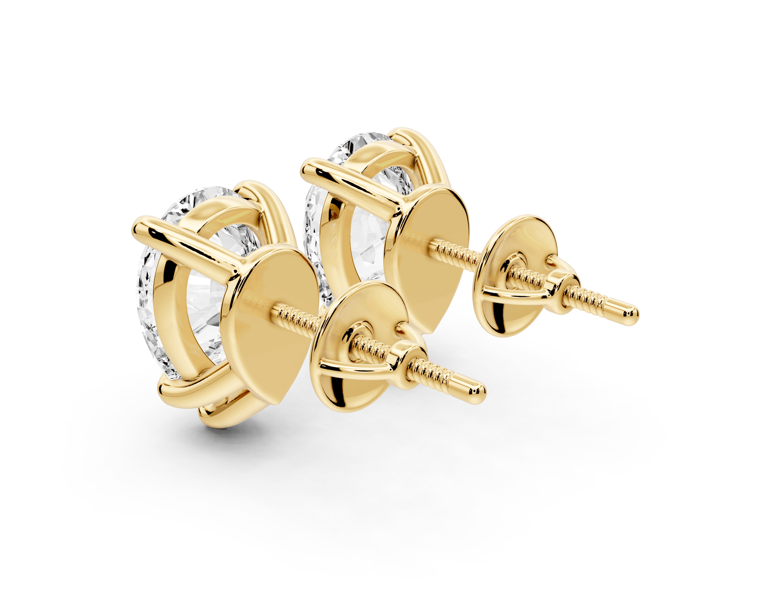 Este - 5ct 14k yellow gold Pear - Cut Diamond Stud Earrings - Mr. Alex Jewelry