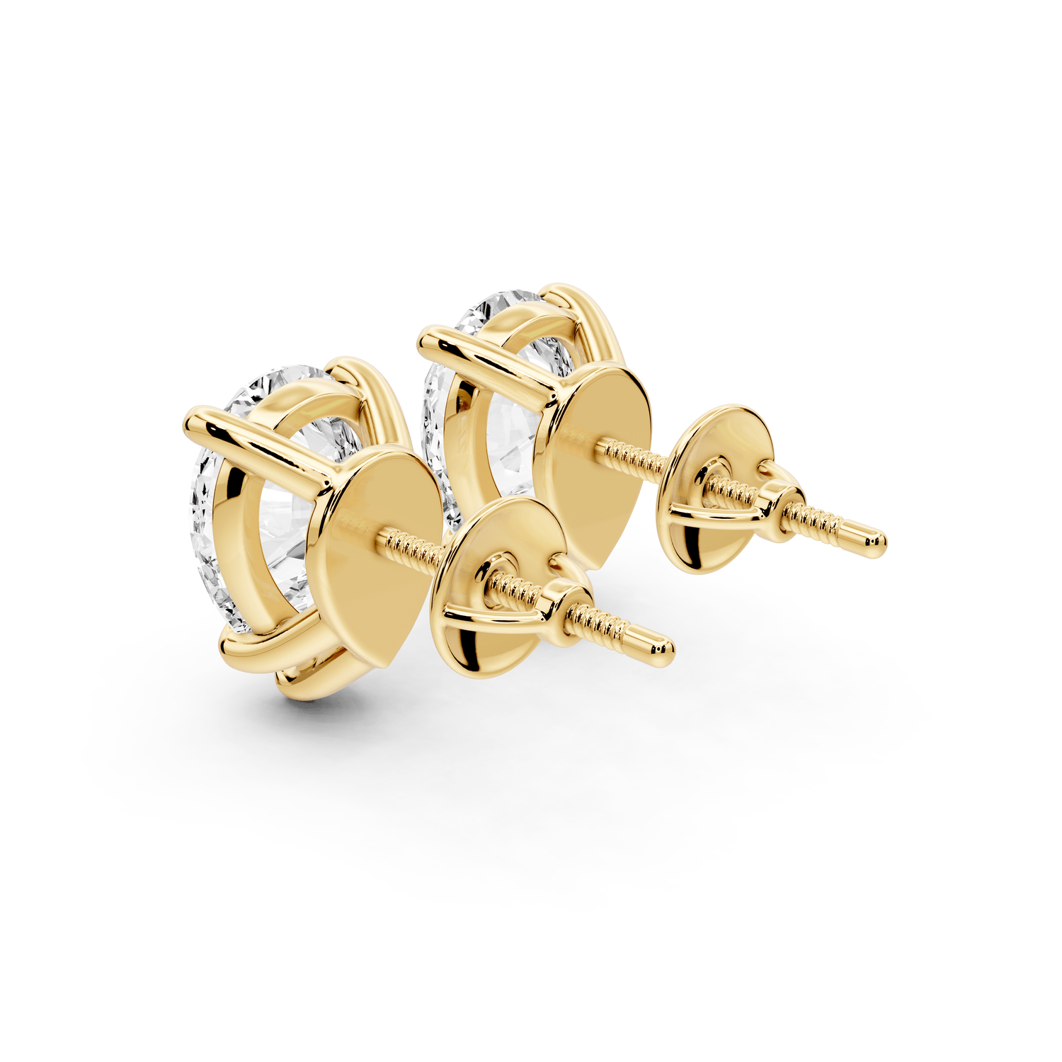 Este - 5ct 14k yellow gold Pear - Cut Diamond Stud Earrings - Mr. Alex Jewelry