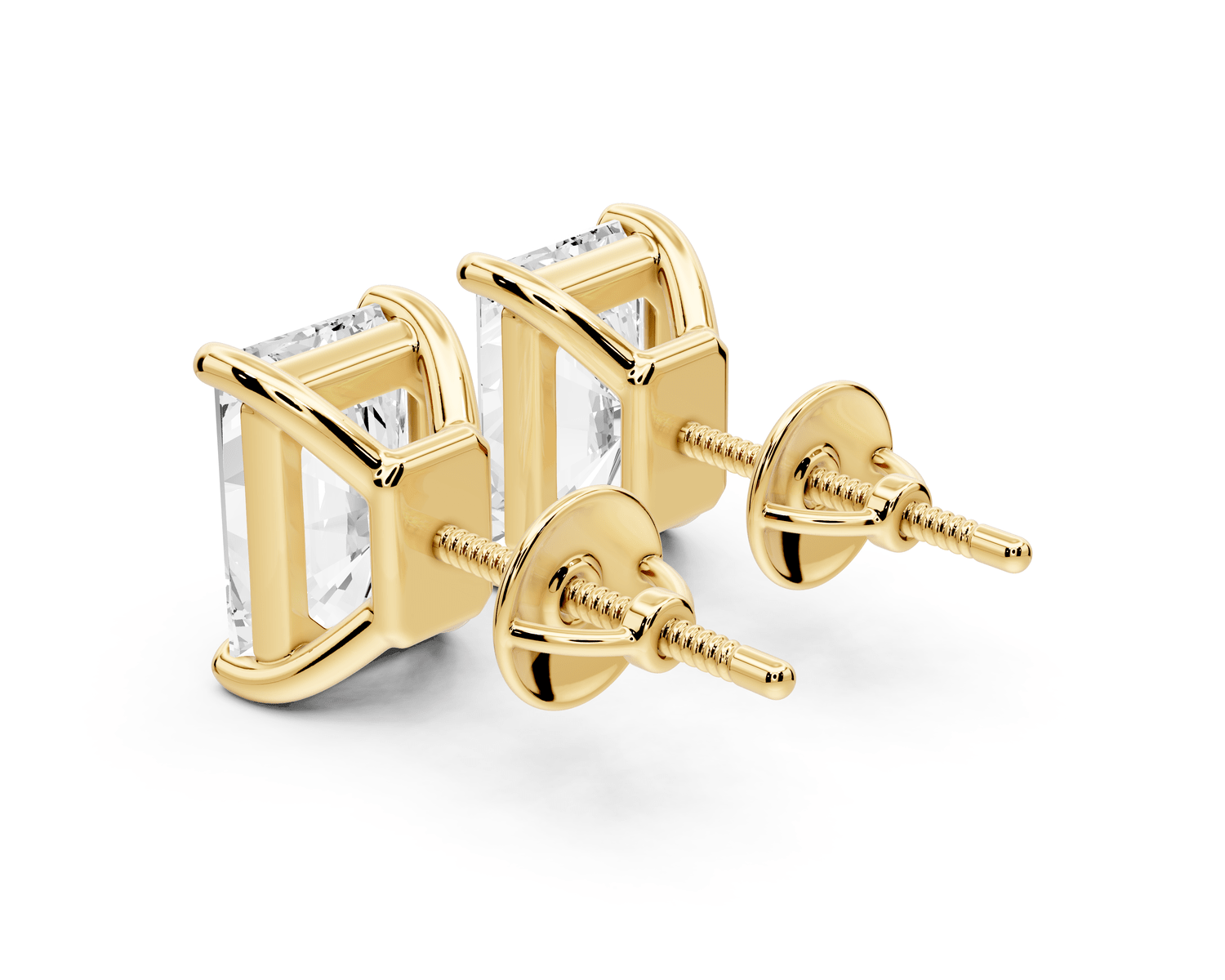Este - 5ct 14k yellow gold Radiant - Cut Diamond Stud Earrings - Mr. Alex Jewelry