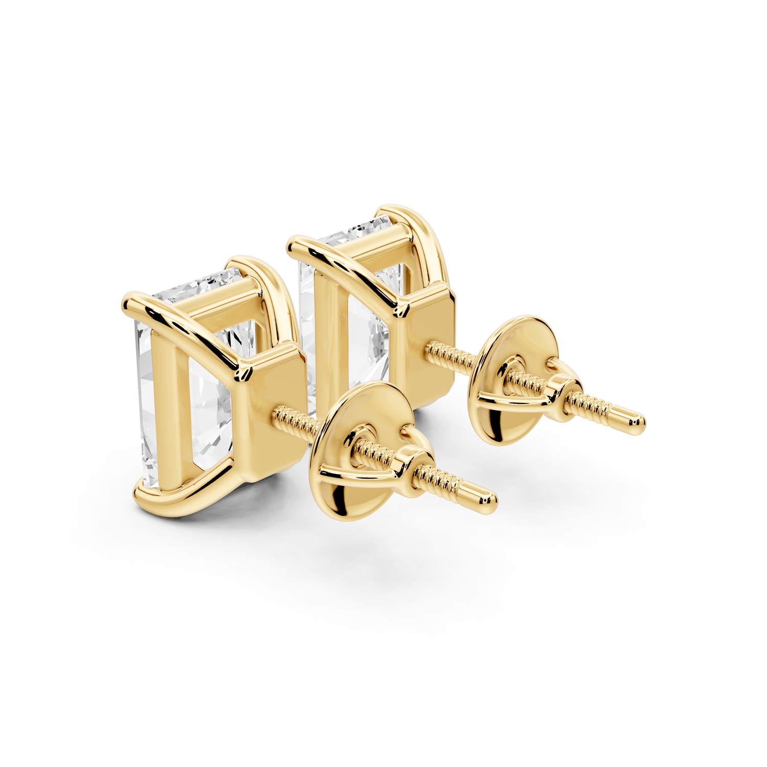Este - 5ct 14k yellow gold Radiant - Cut Diamond Stud Earrings - Mr. Alex Jewelry