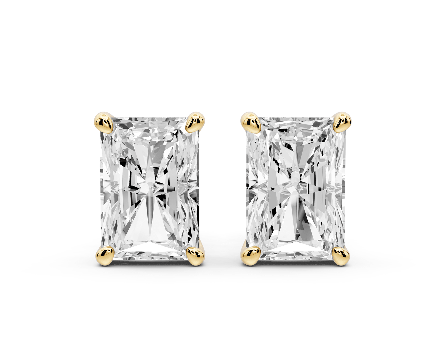 Este - 5ct 14k yellow gold Radiant - Cut Diamond Stud Earrings - Mr. Alex Jewelry