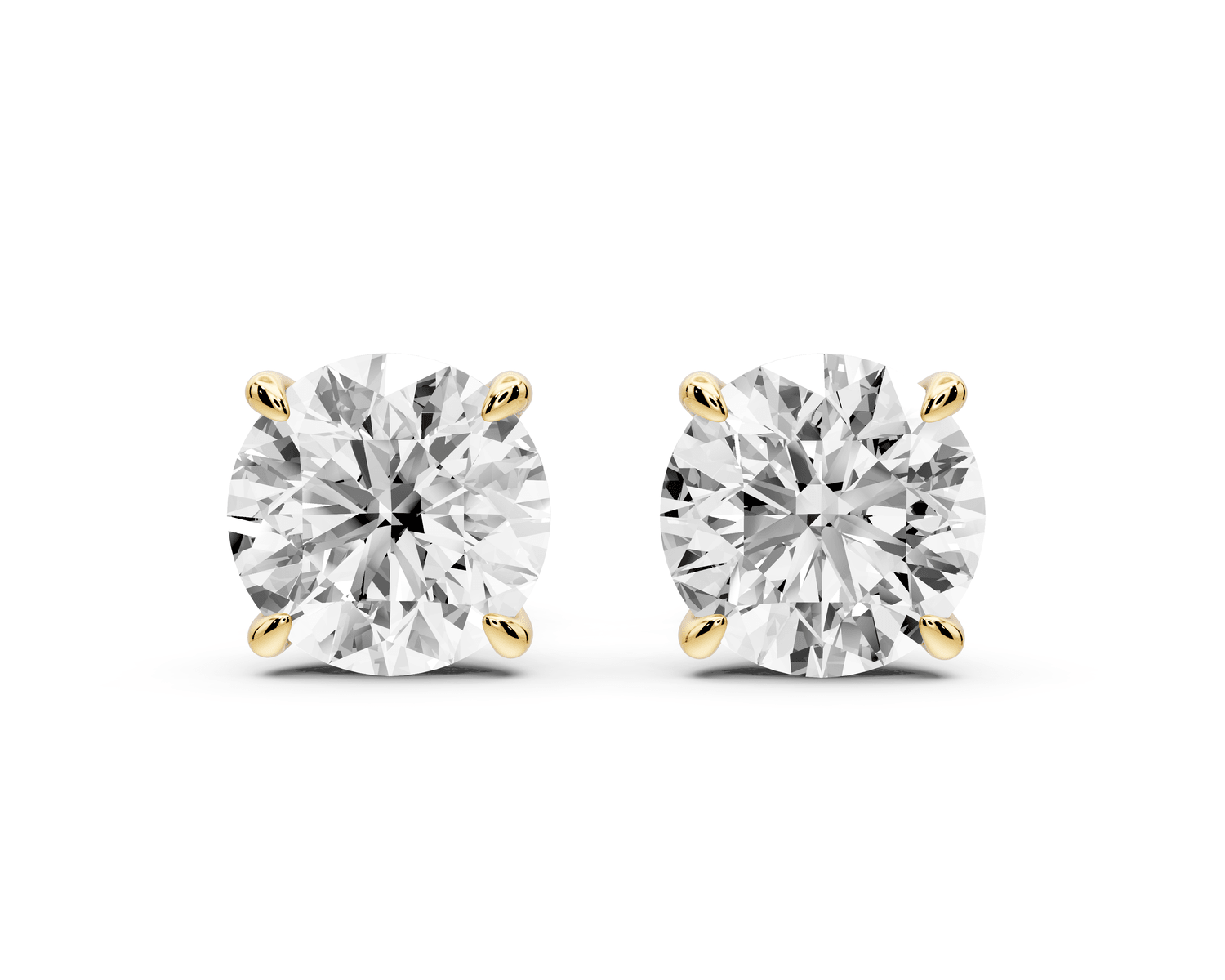 Este - 5ct 14k yellow gold Round - Cut Diamond Stud Earrings - Mr. Alex Jewelry