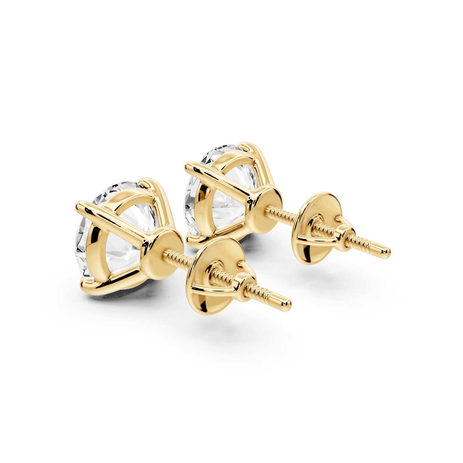 Este - 5ct 14k yellow gold Round - Cut Diamond Stud Earrings - Mr. Alex Jewelry
