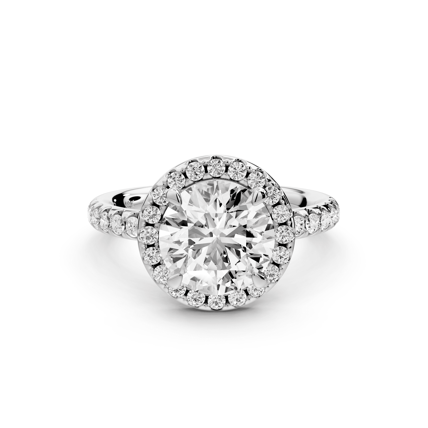 Eveline - 2ct platinum round Halo Half Band Pavé Engagement Ring - Mr. Alex Jewelry