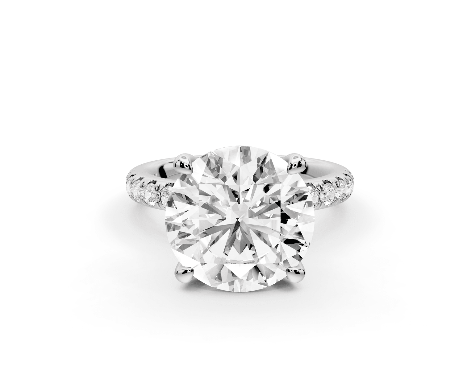 Flora - 3ct 14k white gold round talong prong Wrap around halo Half Band Engagement Ring - Mr. Alex Jewelry