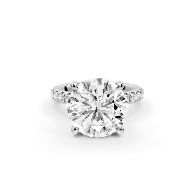 Flora - 3ct 14k white gold round talong prong Wrap around halo Half Band Engagement Ring - Mr. Alex Jewelry