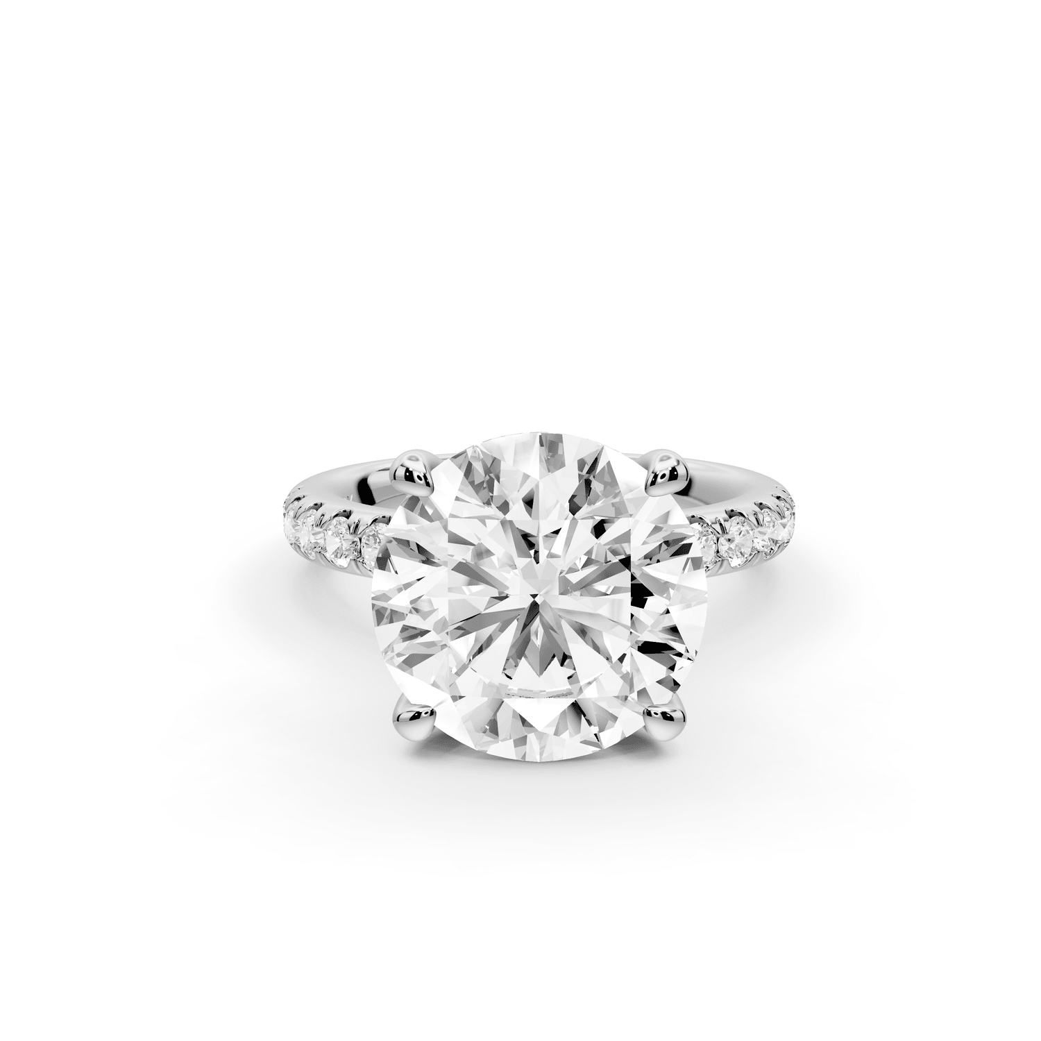 Flora - 3ct platinum round talong prong Wrap around halo Half Band Engagement Ring - Mr. Alex Jewelry