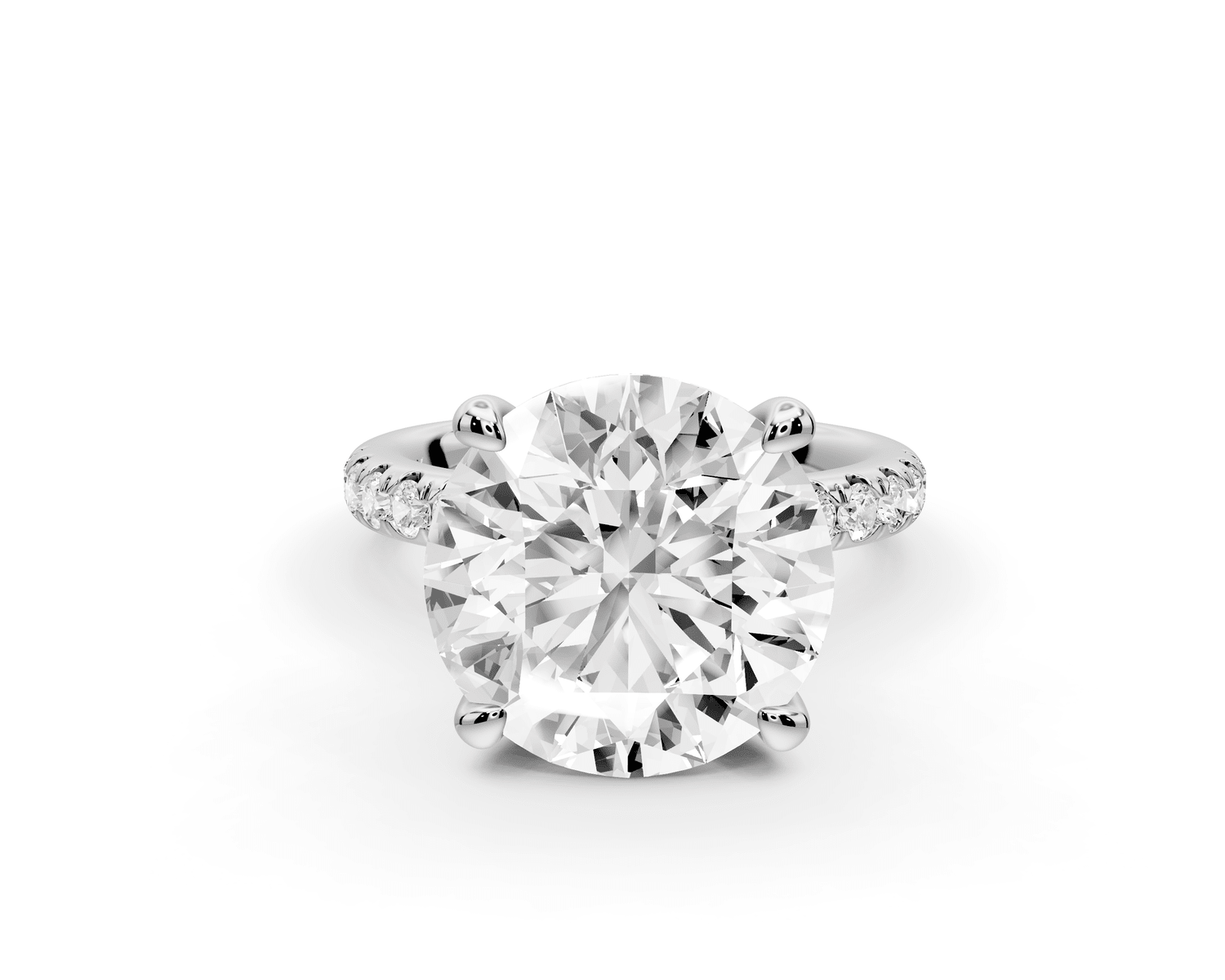 Flora - 5ct 14k white gold round talong prong Wrap around halo Half Band Engagement Ring - Mr. Alex Jewelry