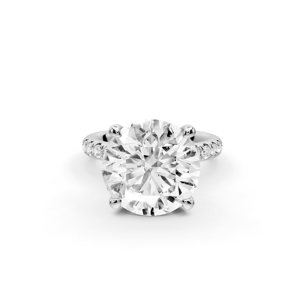 Flora - 5ct 14k white gold round talong prong Wrap around halo Half Band Engagement Ring - Mr. Alex Jewelry
