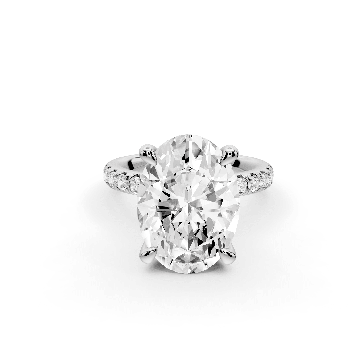 Flora - 5ct platinum oval talong prong Wrap around halo Half Band Engagement Ring - Mr. Alex Jewelry