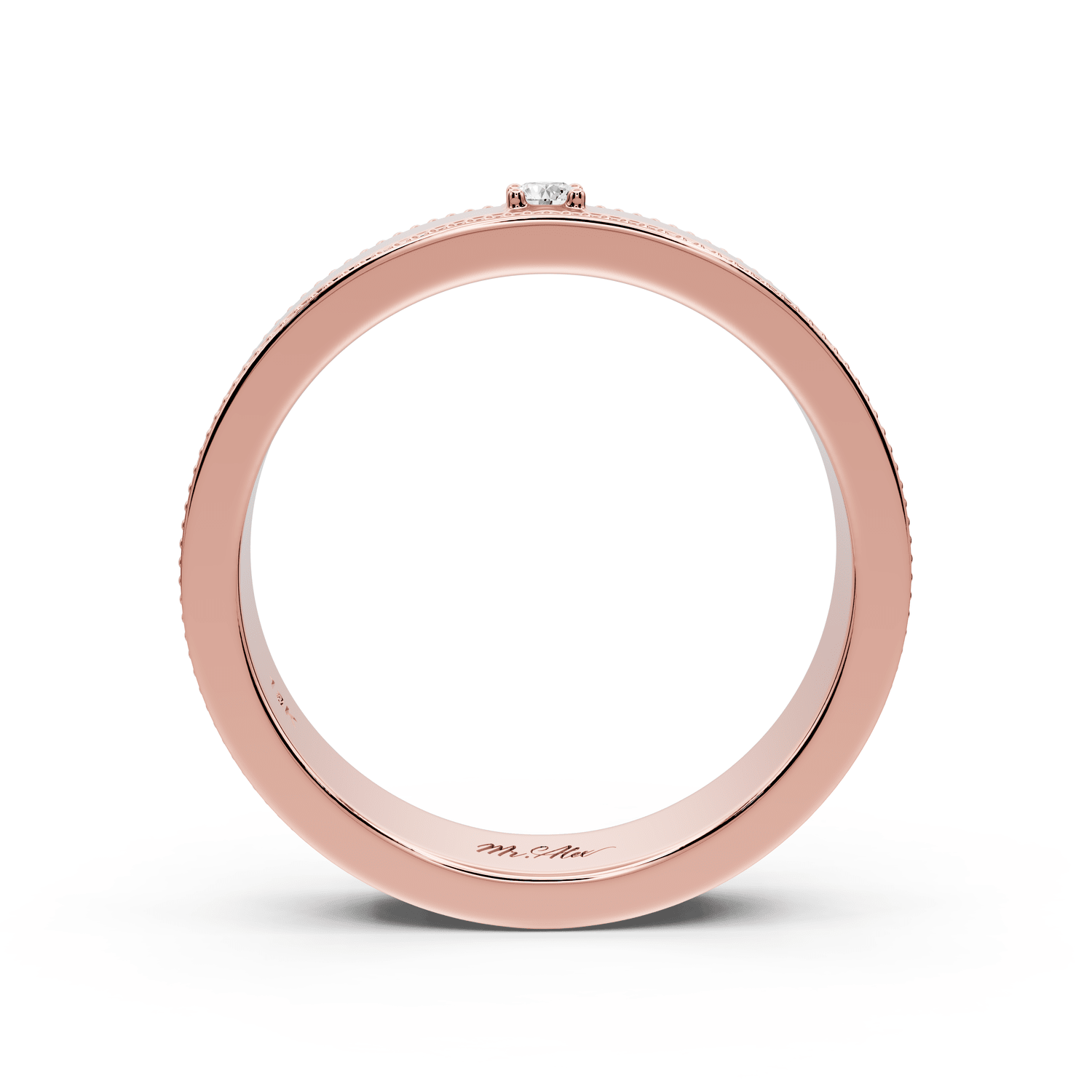 Freya - 0.03ct 18k rose gold Single Diamond Accent Ring - Mr. Alex Jewelry