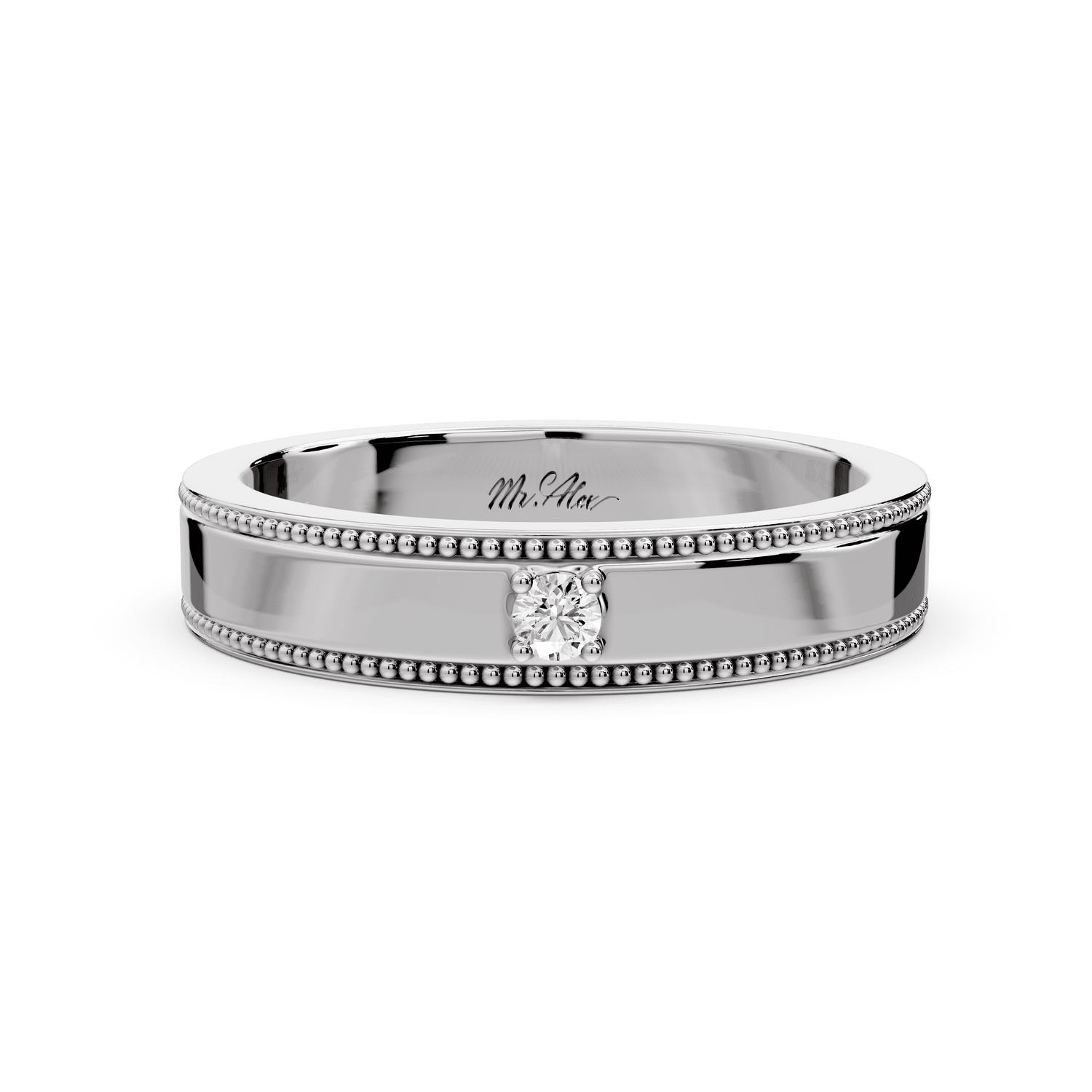 Freya - 0.03ct 18k white gold Single Diamond Accent Ring - Mr. Alex Jewelry