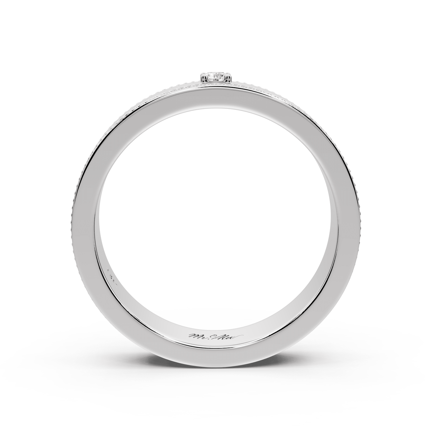Freya - 0.03ct 18k white gold Single Diamond Accent Ring - Mr. Alex Jewelry