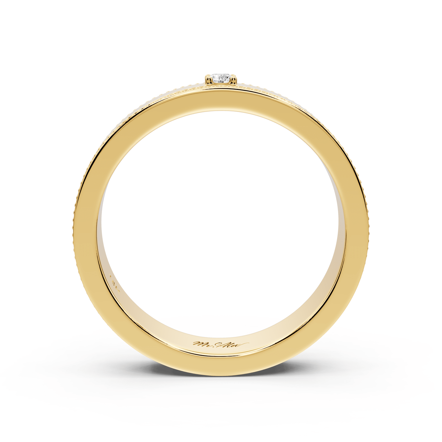 Freya - 0.03ct 18k yellow gold Single Diamond Accent Ring - Mr. Alex Jewelry