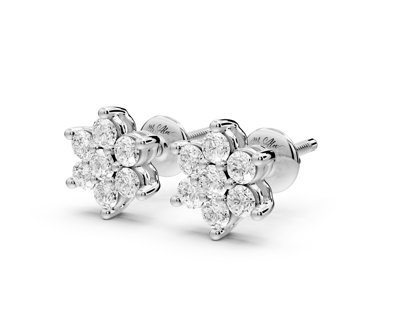 Gemma Earrings White Gold - Mr. Alex Jewelry