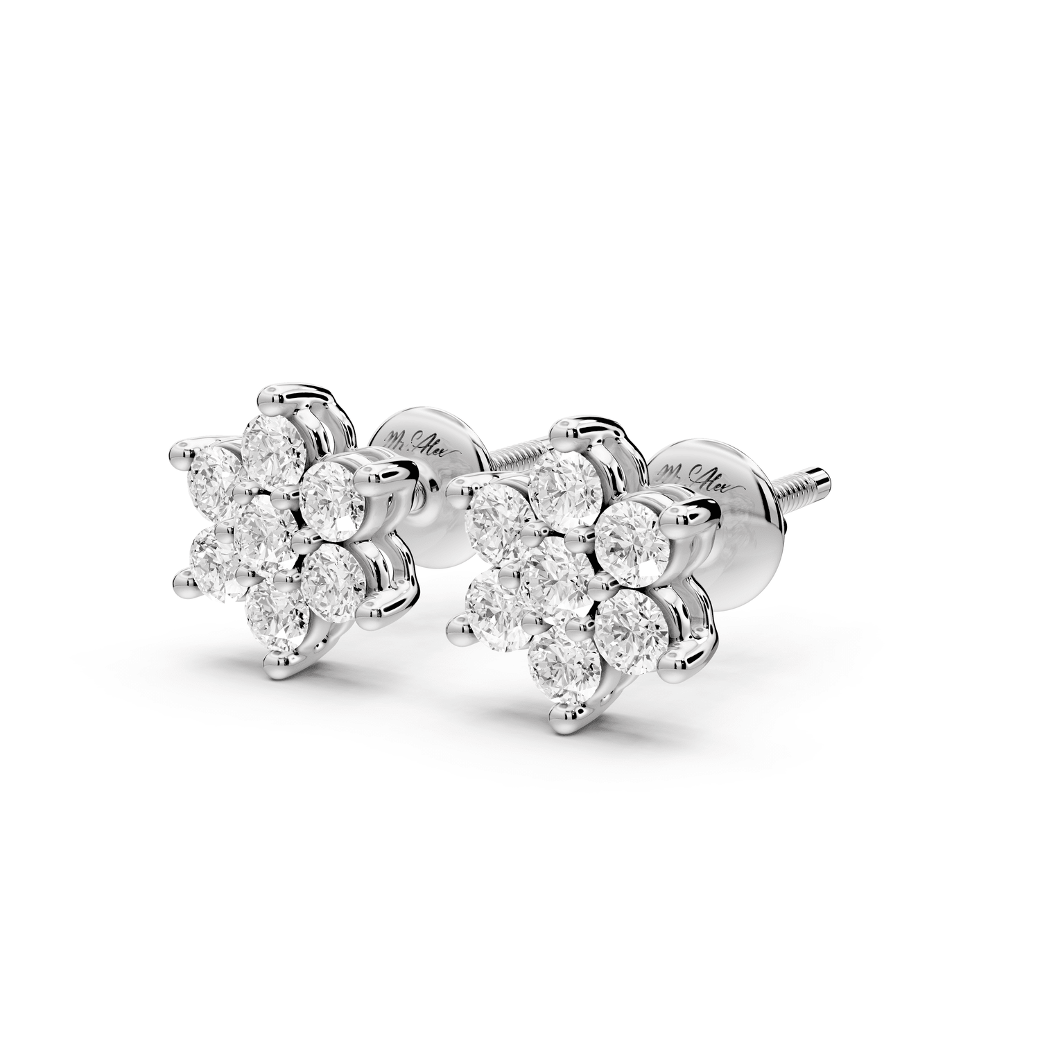 Gemma Earrings White Gold - Mr. Alex Jewelry