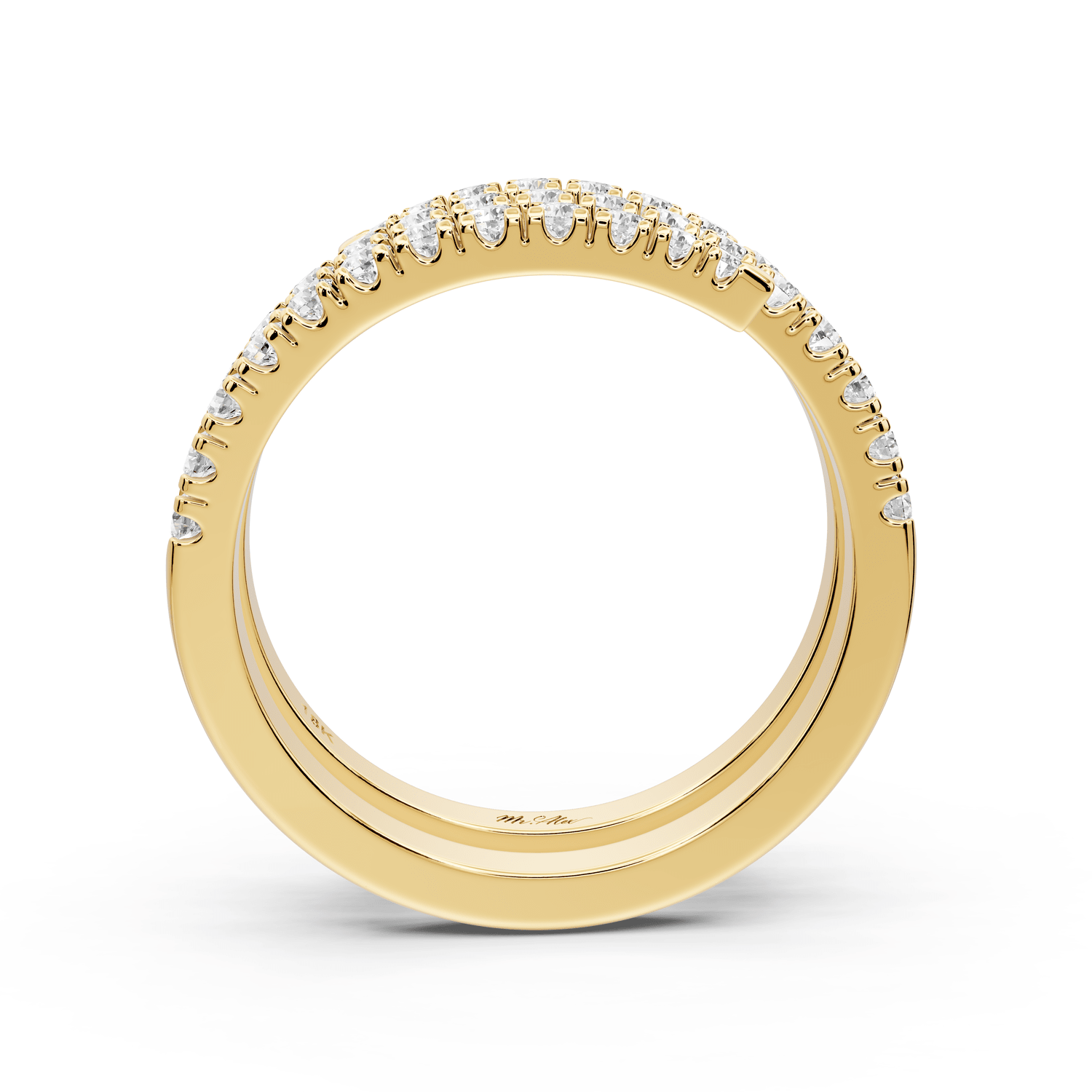 Giselle - 0.59ct 14k yellow gold Diamond Pavé Triple-Row Wrap Ring - Mr. Alex Jewelry
