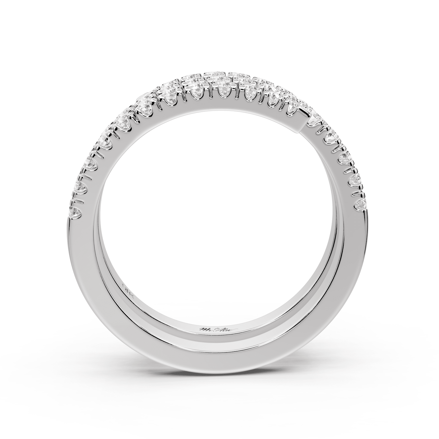 Giselle - 0.59ct 18k white gold Diamond Pavé Triple-Row Wrap Ring - Mr. Alex Jewelry