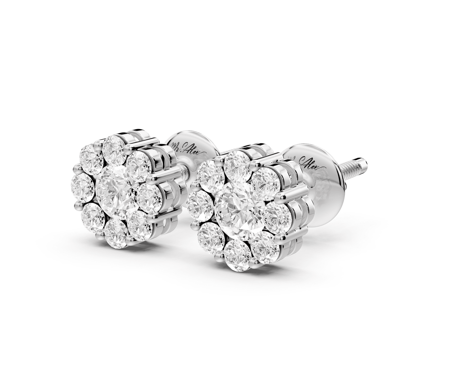 Iris Earrings White Gold - Mr. Alex Jewelry