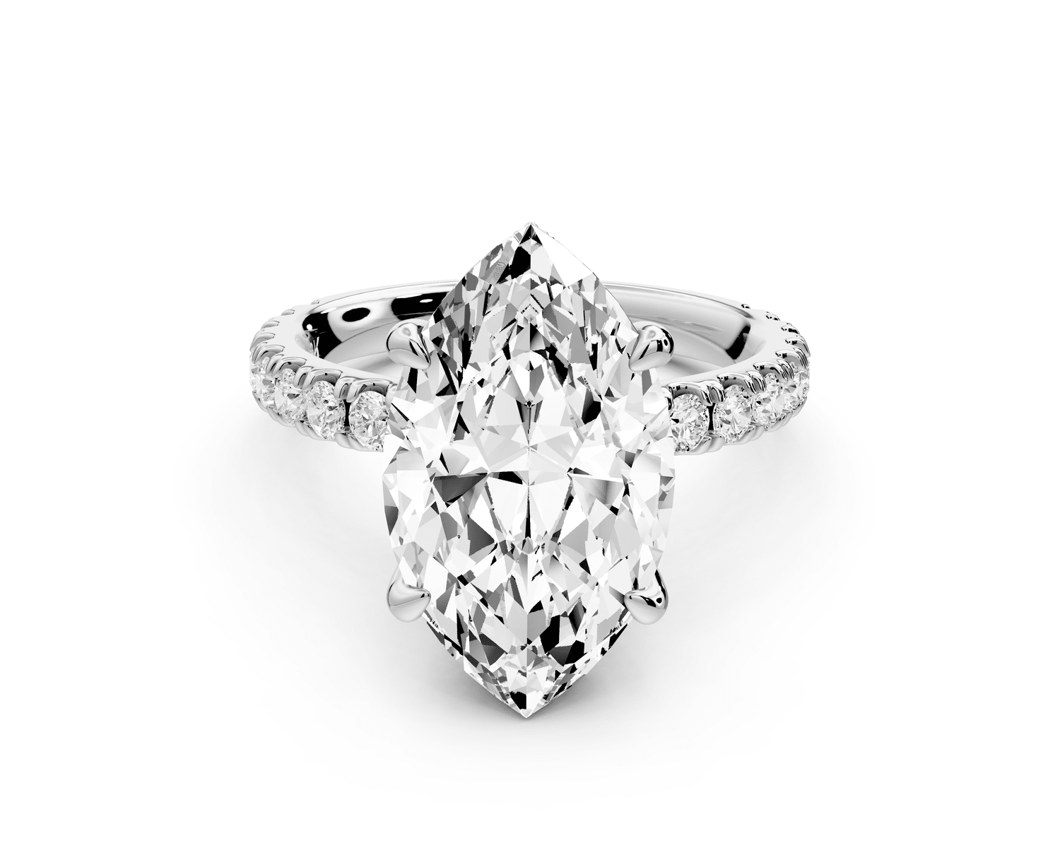 Jade - 4ct platinum marquise hidden halo diamond crown and bridge pavé engagement ring - Mr. Alex Jewelry