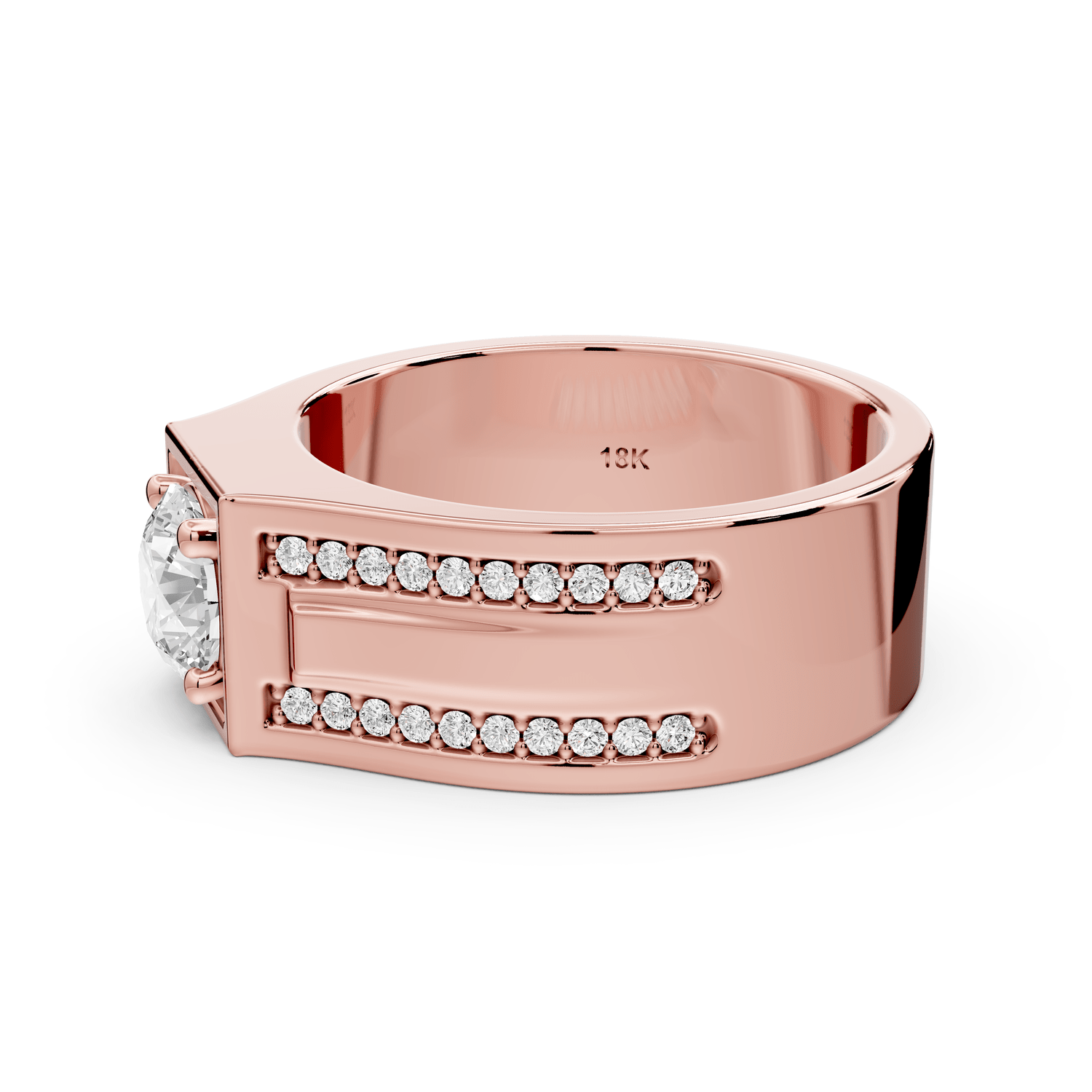 Jaden - 0.88ct 14k rose gold Solitaire Diamond Wedding Band Ring - Mr. Alex Jewelry