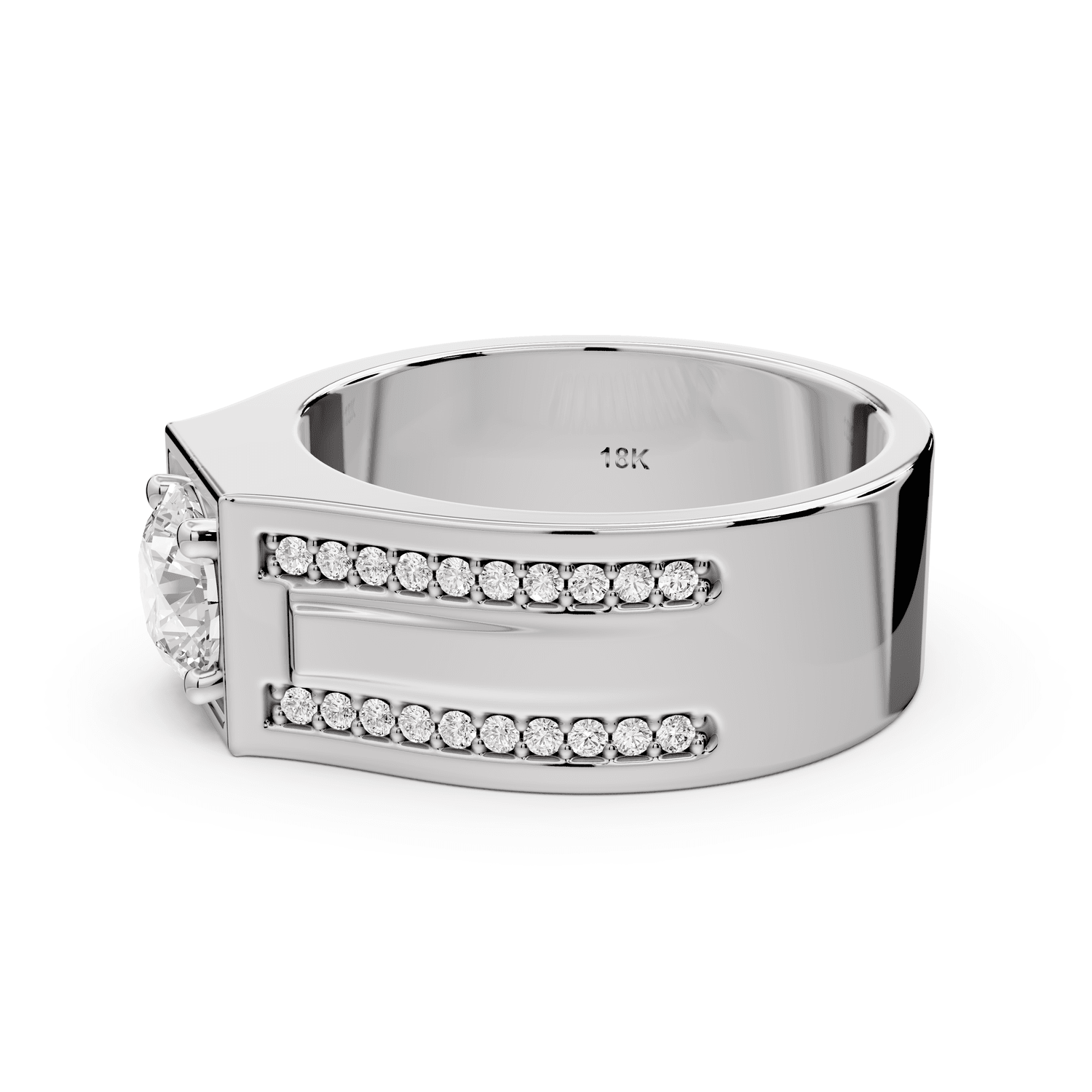 Jaden - 0.88ct 14k white gold Solitaire Diamond Wedding Band Ring - Mr. Alex Jewelry