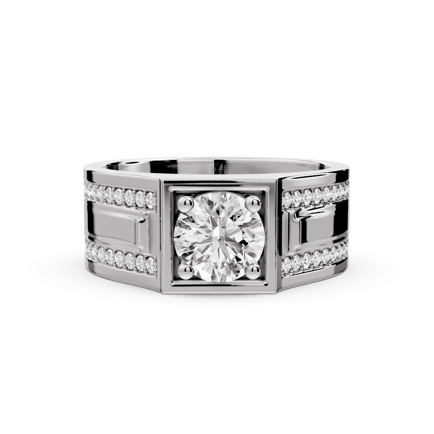 Jaden - 0.88ct 14k white gold Solitaire Diamond Wedding Band Ring - Mr. Alex Jewelry