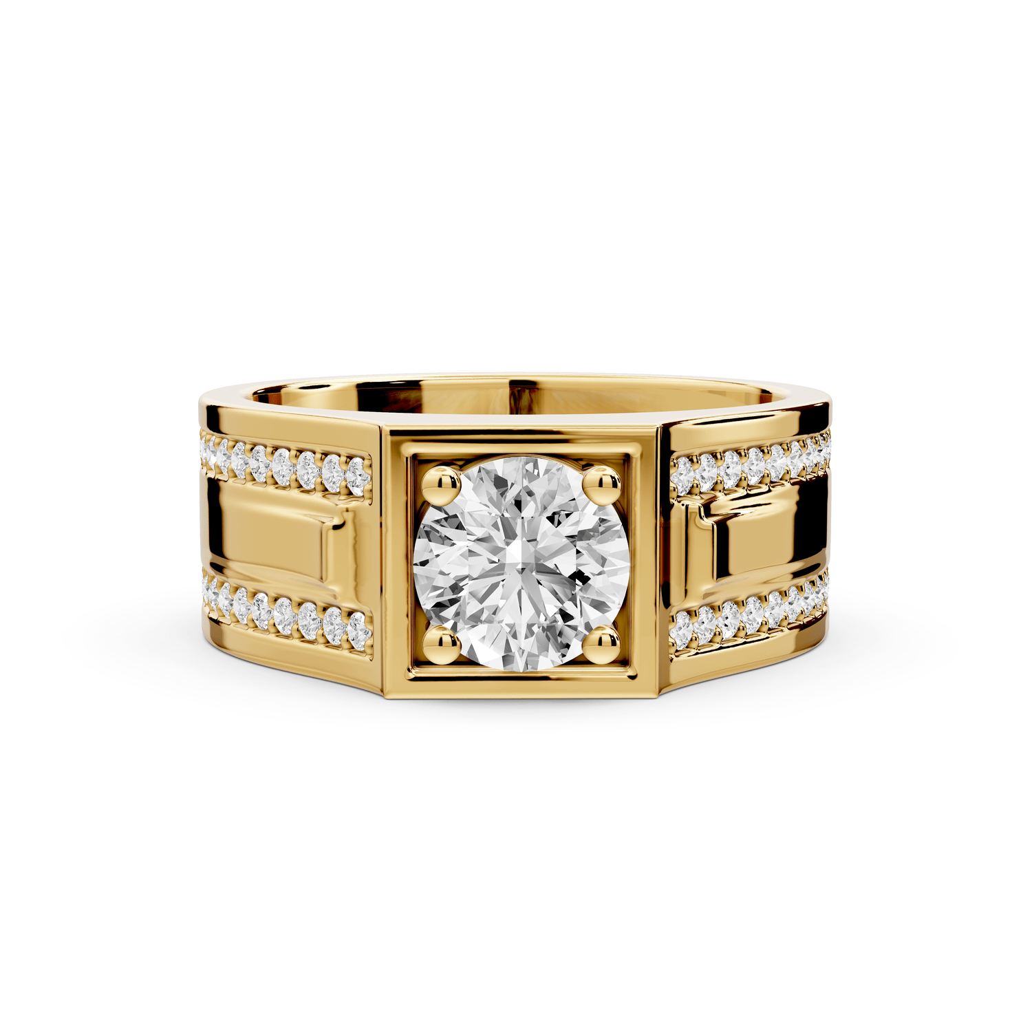 Jaden - 0.88ct 14k yellow gold Solitaire Diamond Wedding Band Ring - Mr. Alex Jewelry