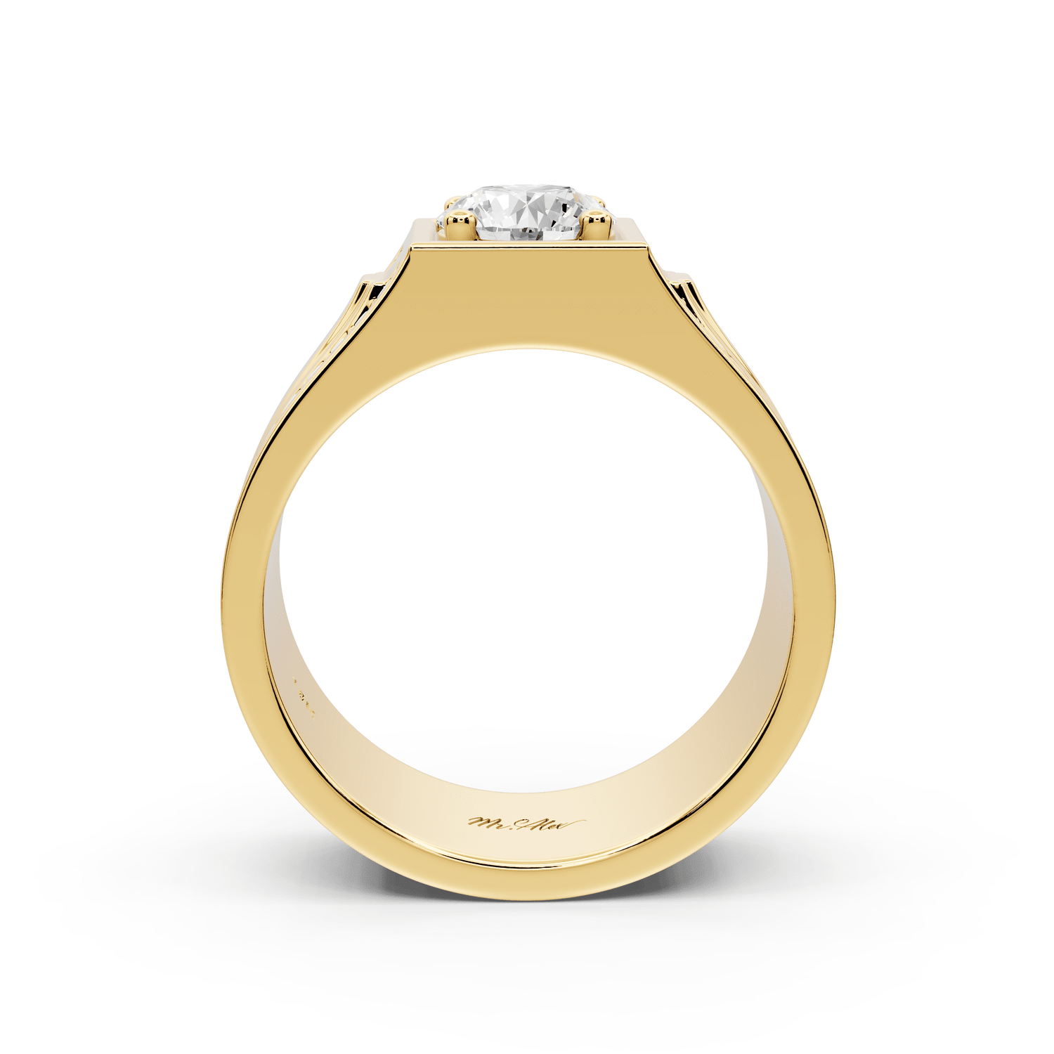 Jaden - 0.88ct 14k yellow gold Solitaire Diamond Wedding Band Ring - Mr. Alex Jewelry