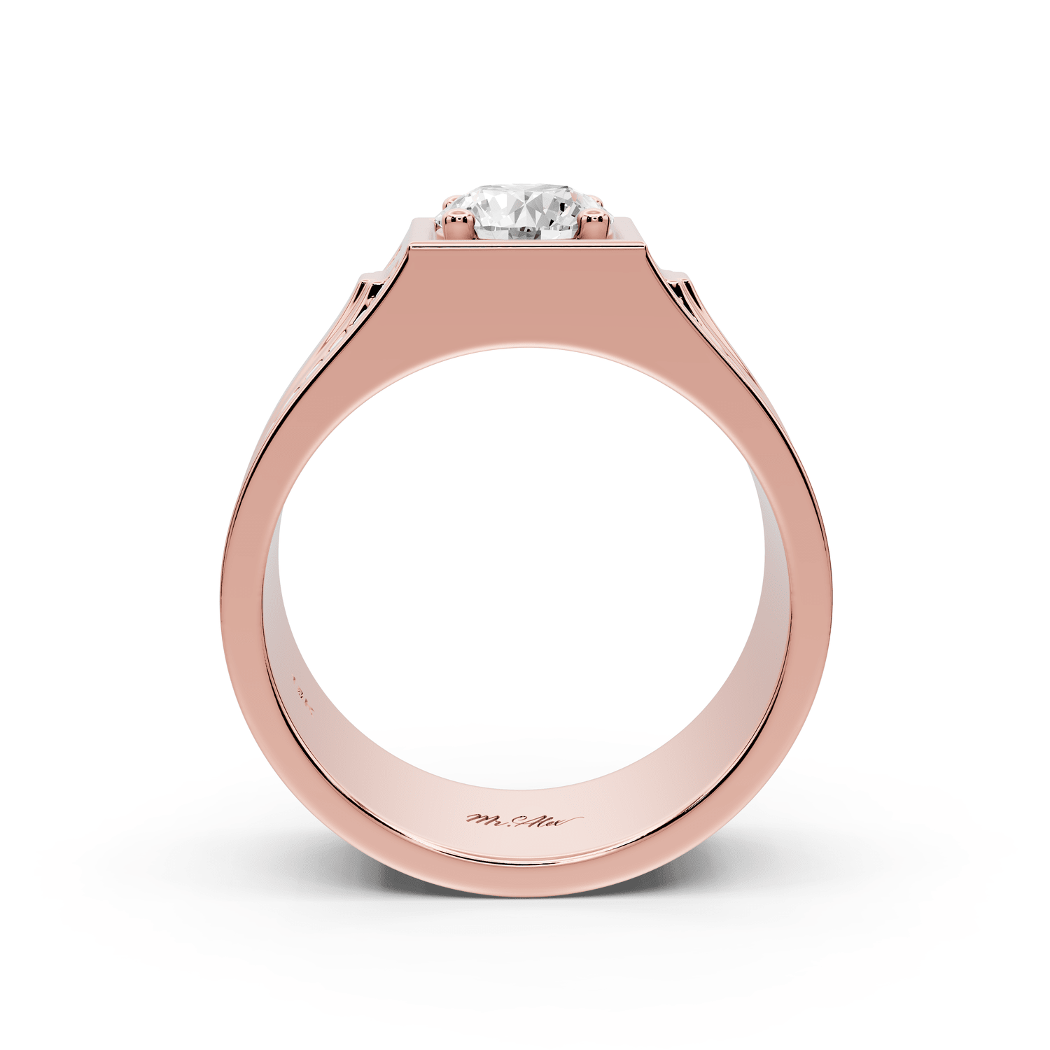 Jaden - 0.88ct 18k rose gold Solitaire Diamond Wedding Band Ring - Mr. Alex Jewelry