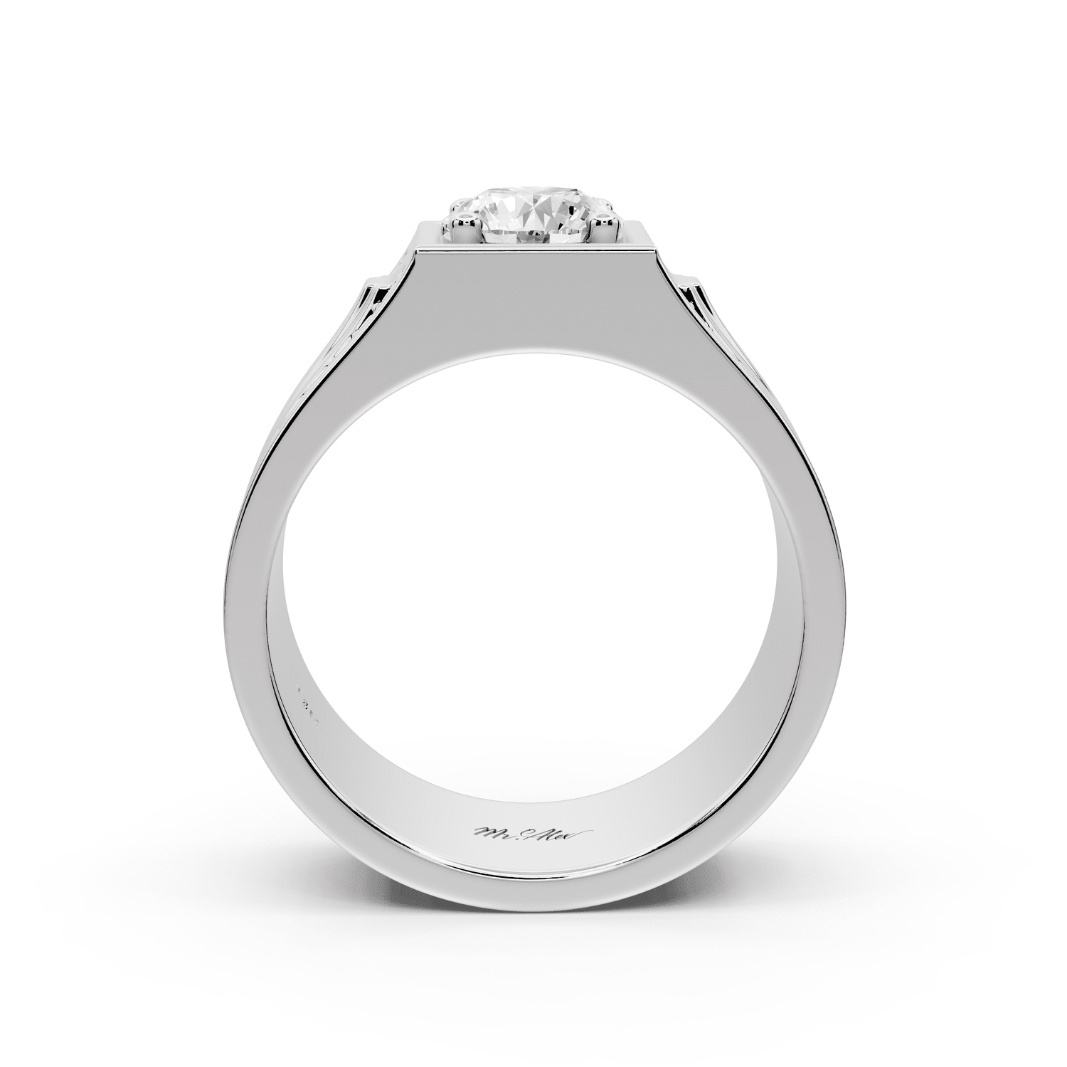 Jaden - 0.88ct 18k white gold Solitaire Diamond Wedding Band Ring - Mr. Alex Jewelry