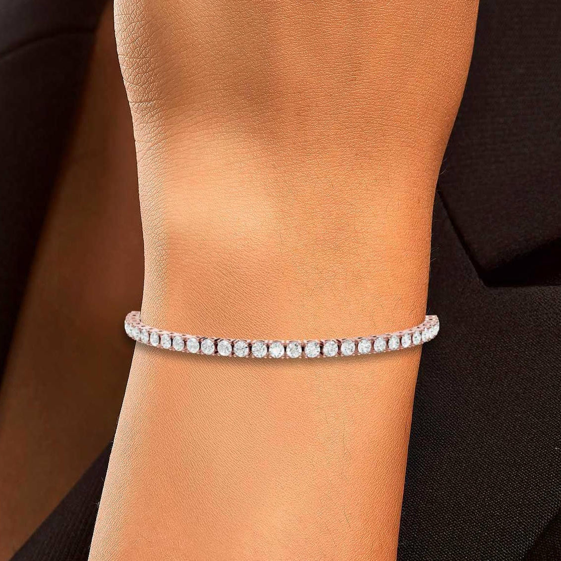 July Diamond Tennis Bracelet (3.4mm) – 14K Rose Gold - Mr. Alex Jewelry