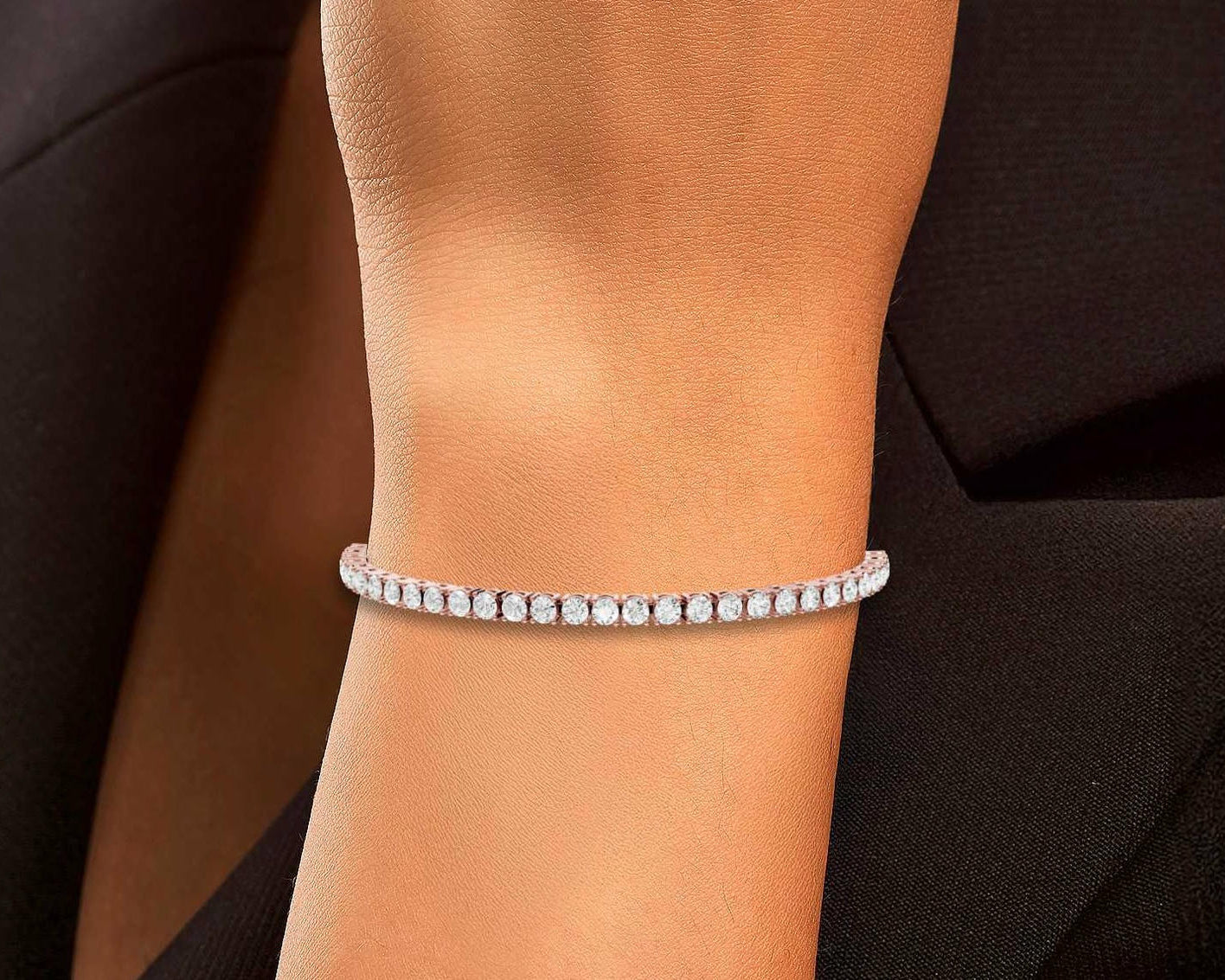 July Diamond Tennis Bracelet (3.4mm) – 14K Rose Gold - Mr. Alex Jewelry