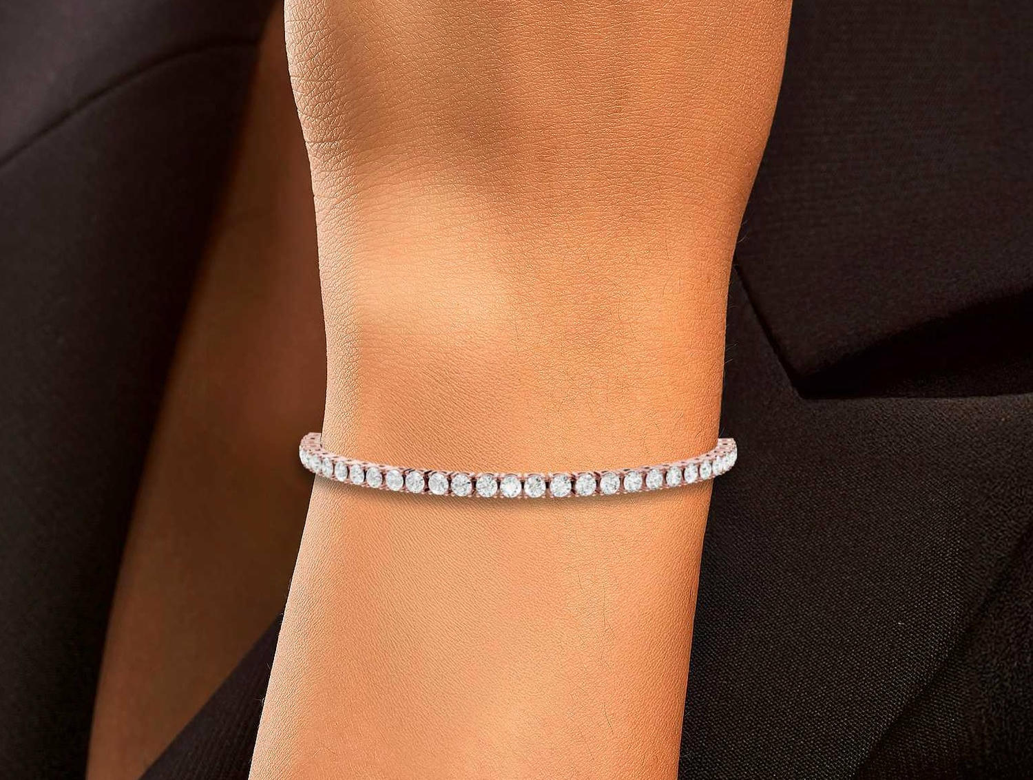 July Diamond Tennis Bracelet (3.4mm) – 14K Rose Gold - Mr. Alex Jewelry