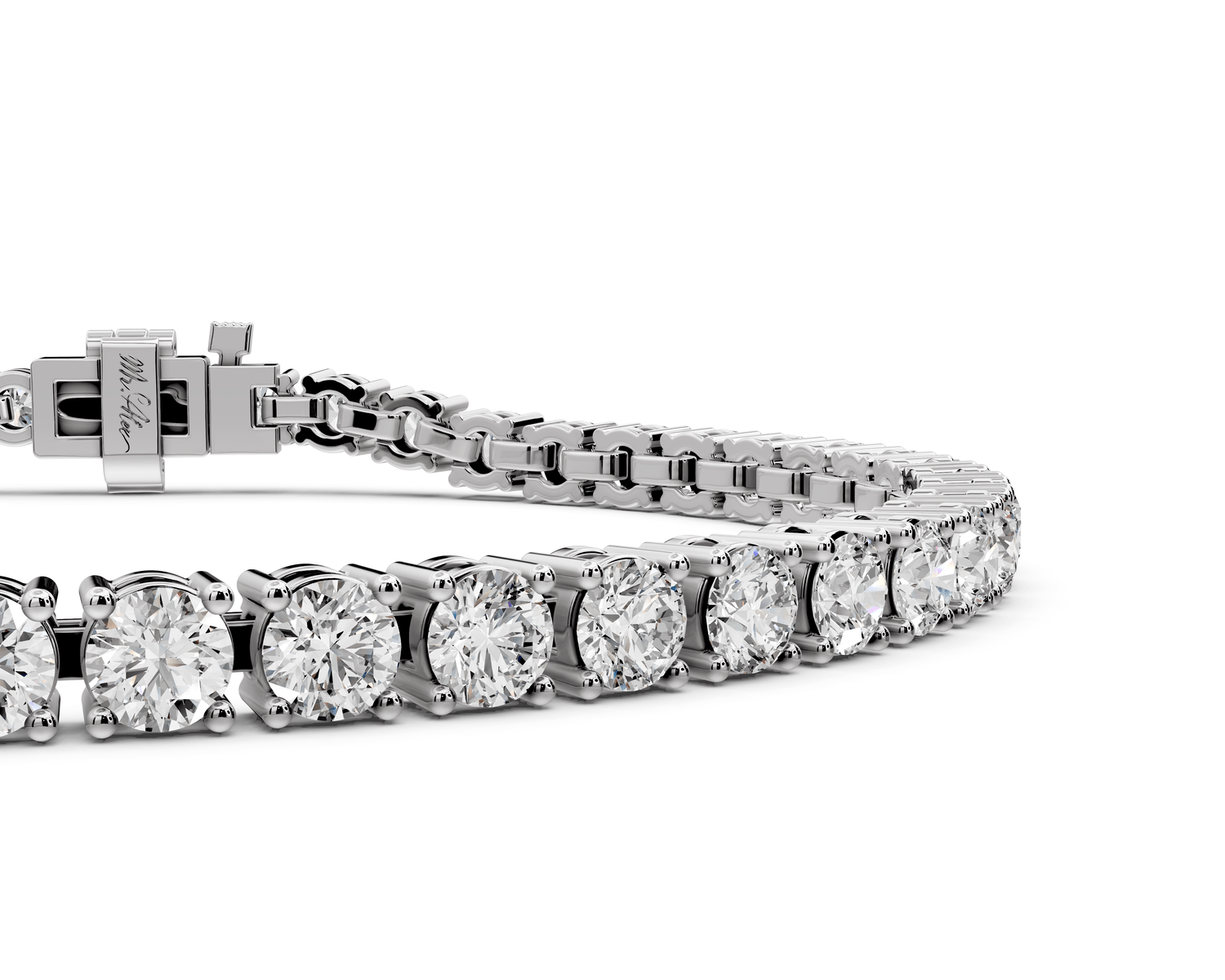 July Diamond Tennis Bracelet (3.4mm) – 14K White Gold - Mr. Alex Jewelry