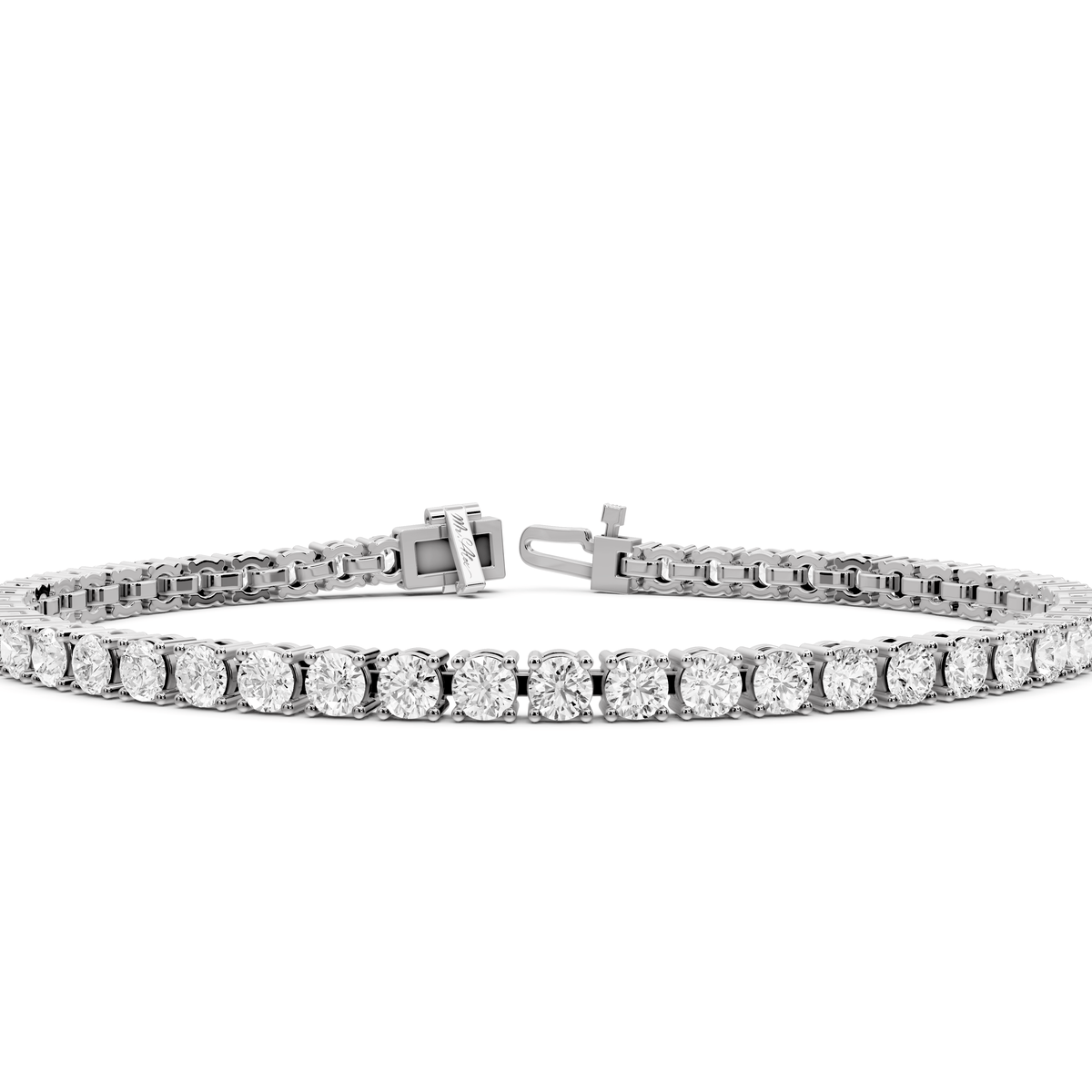 July Diamond Tennis Bracelet (3.4mm) – 14K White Gold - Mr. Alex Jewelry