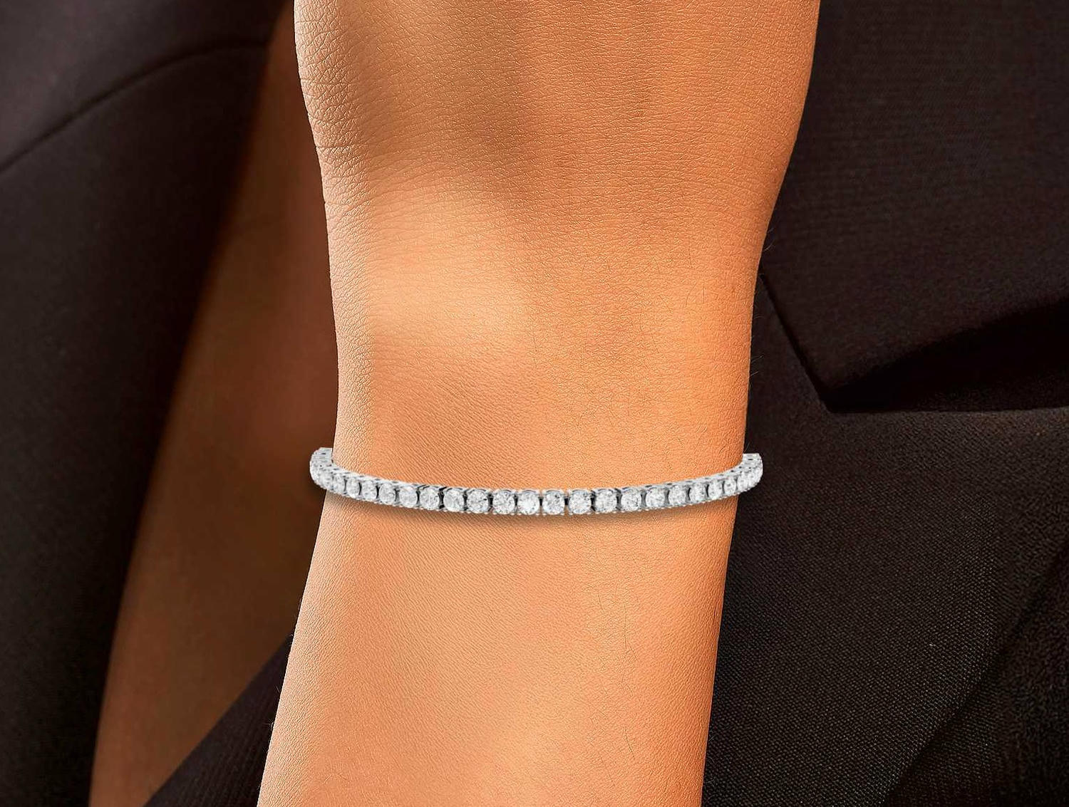 July Diamond Tennis Bracelet (3.4mm) – 14K White Gold - Mr. Alex Jewelry