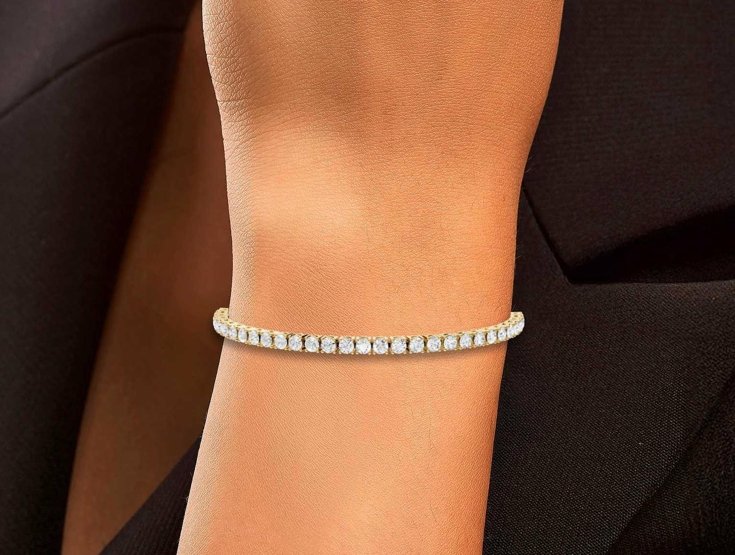 July Diamond Tennis Bracelet (3.4mm) – 14K Yellow Gold - Mr. Alex Jewelry