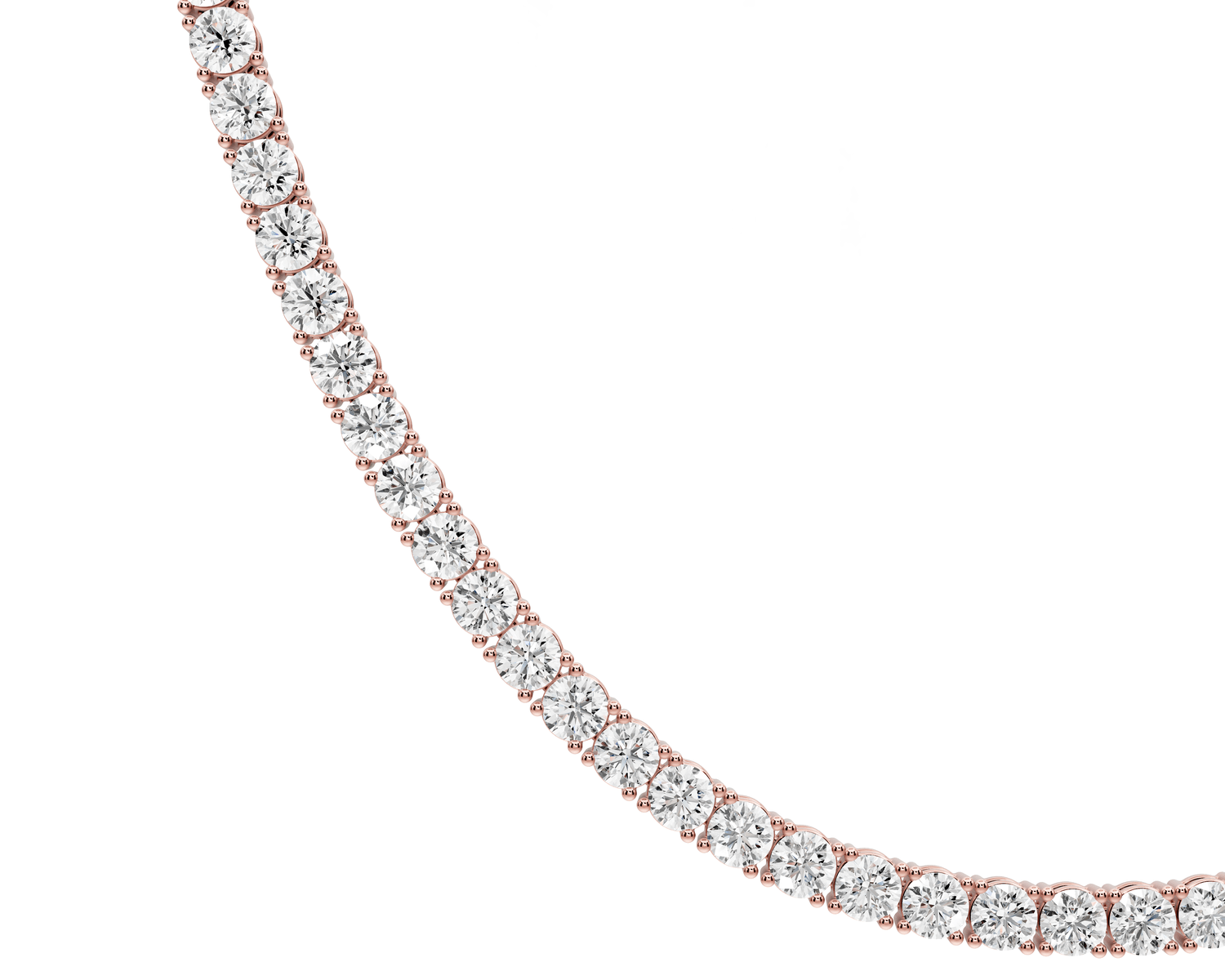 July Diamond Tennis Necklace (3.4mm) – 14KT Rose Gold - Mr. Alex Jewelry