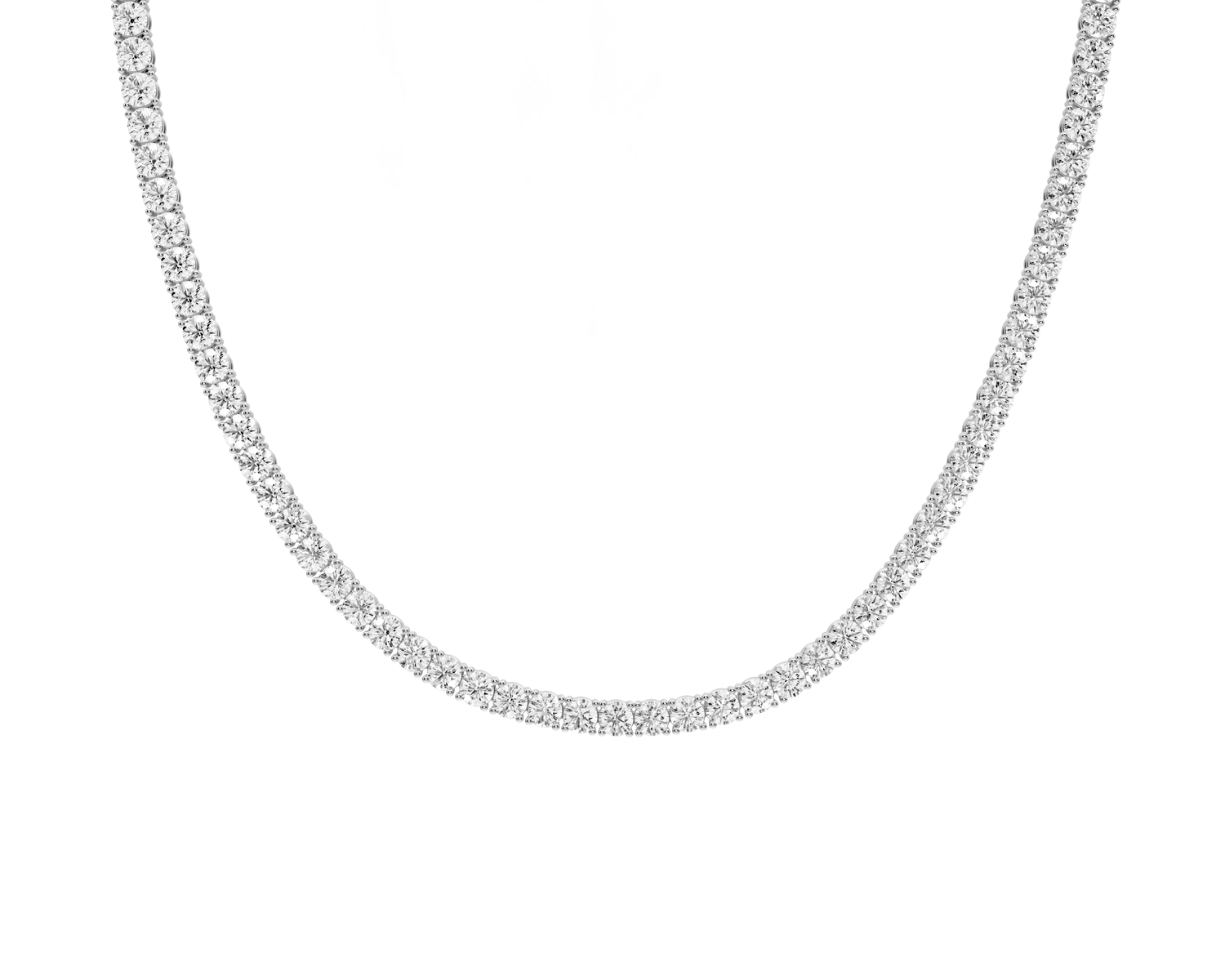 July Diamond Tennis Necklace (3.4mm) – 14KT White Gold - Mr. Alex Jewelry