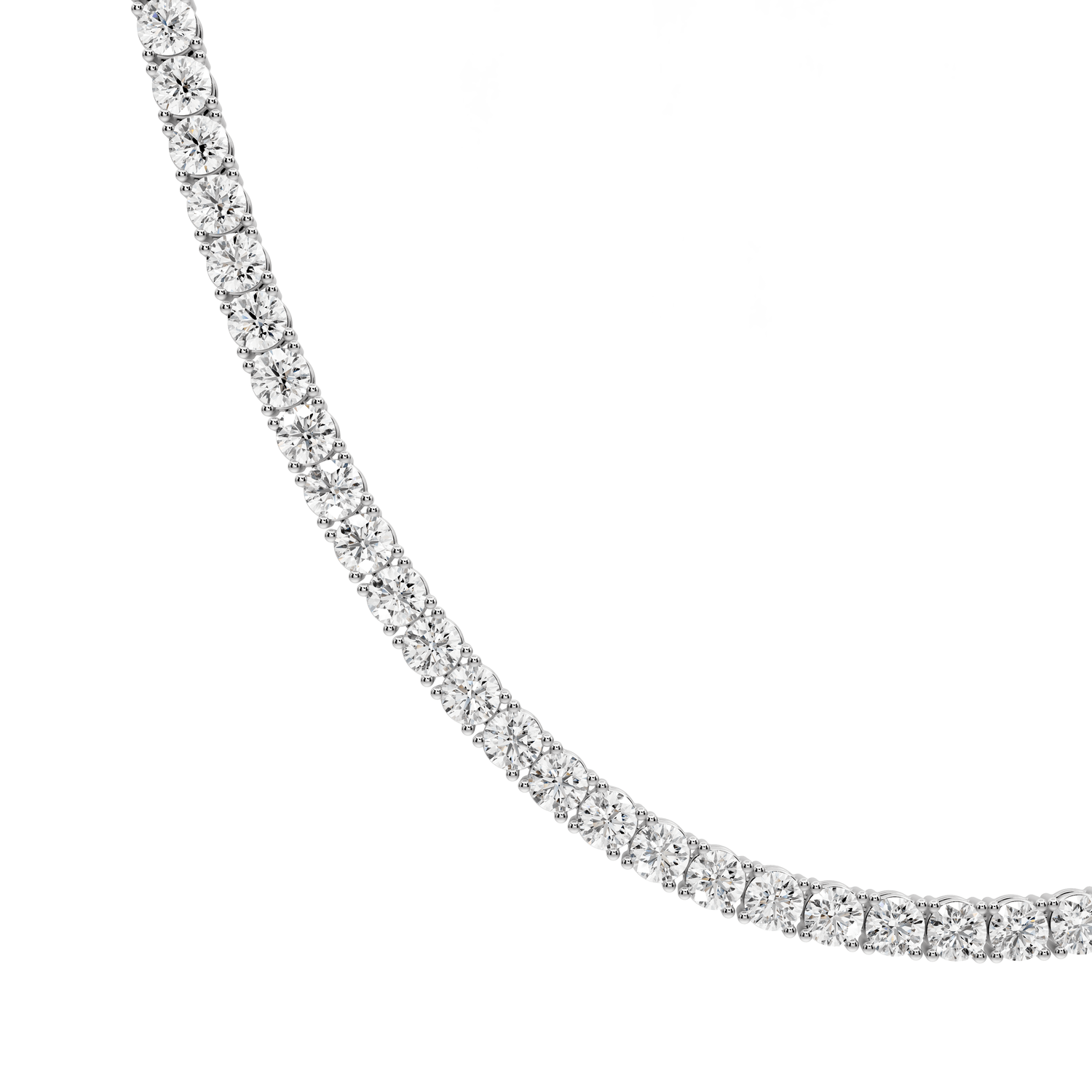 July Diamond Tennis Necklace (3.4mm) – 14KT White Gold - Mr. Alex Jewelry