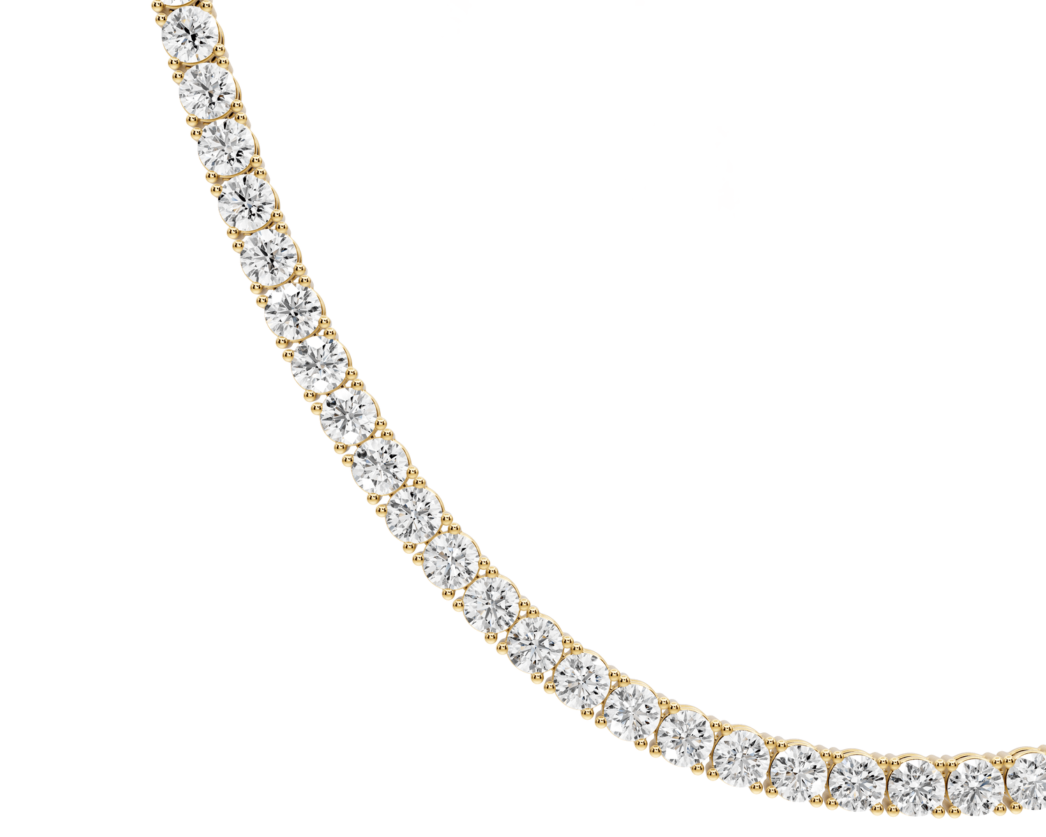 July Diamond Tennis Necklace (3.4mm) – 14KT Yellow Gold - Mr. Alex Jewelry