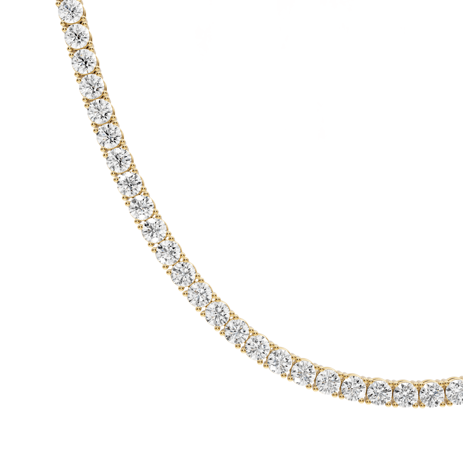July Diamond Tennis Necklace (3.4mm) – 14KT Yellow Gold - Mr. Alex Jewelry